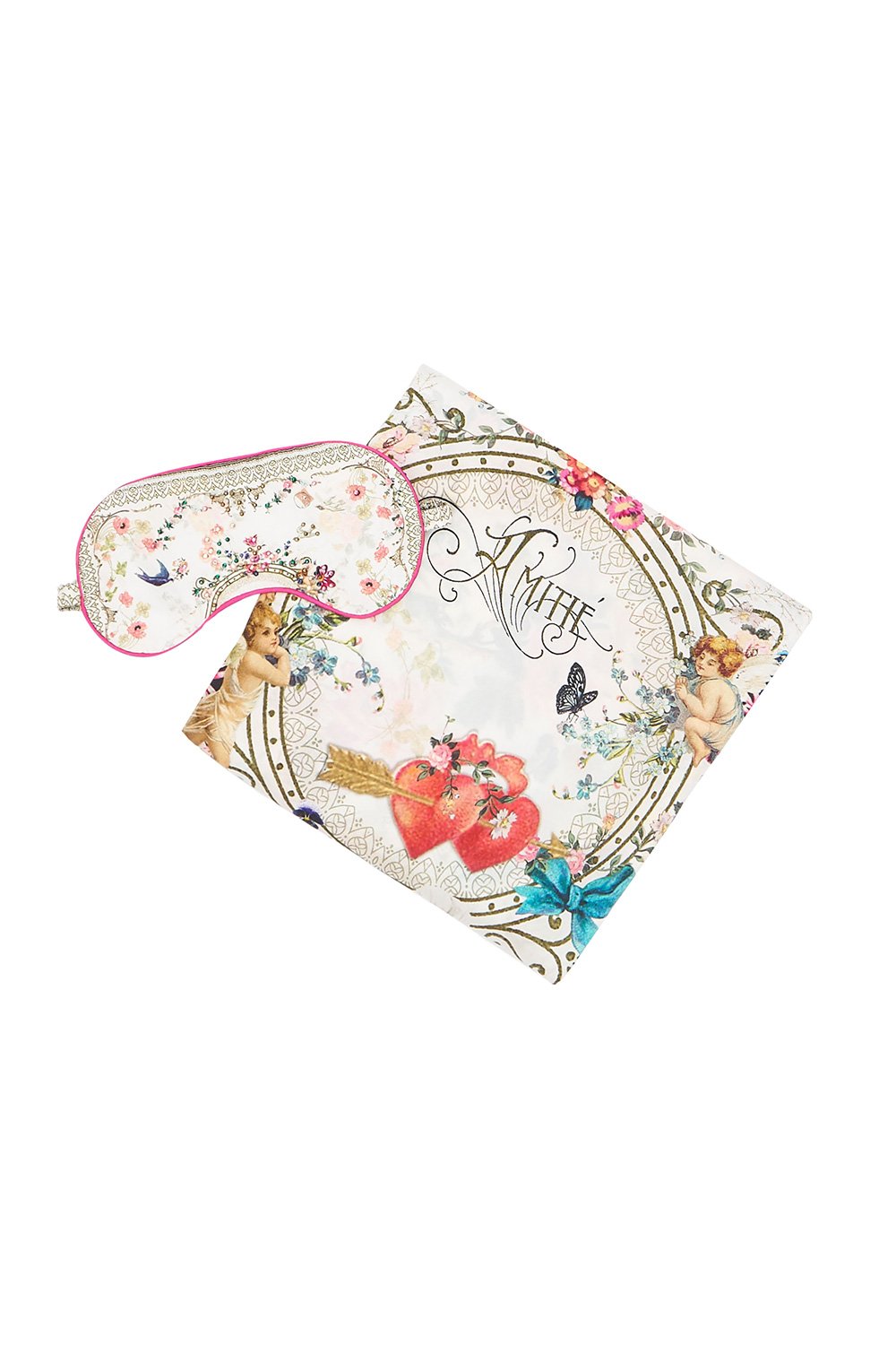 PILLOW CASE AND EYE MASK JARDIN POSTCARDS
