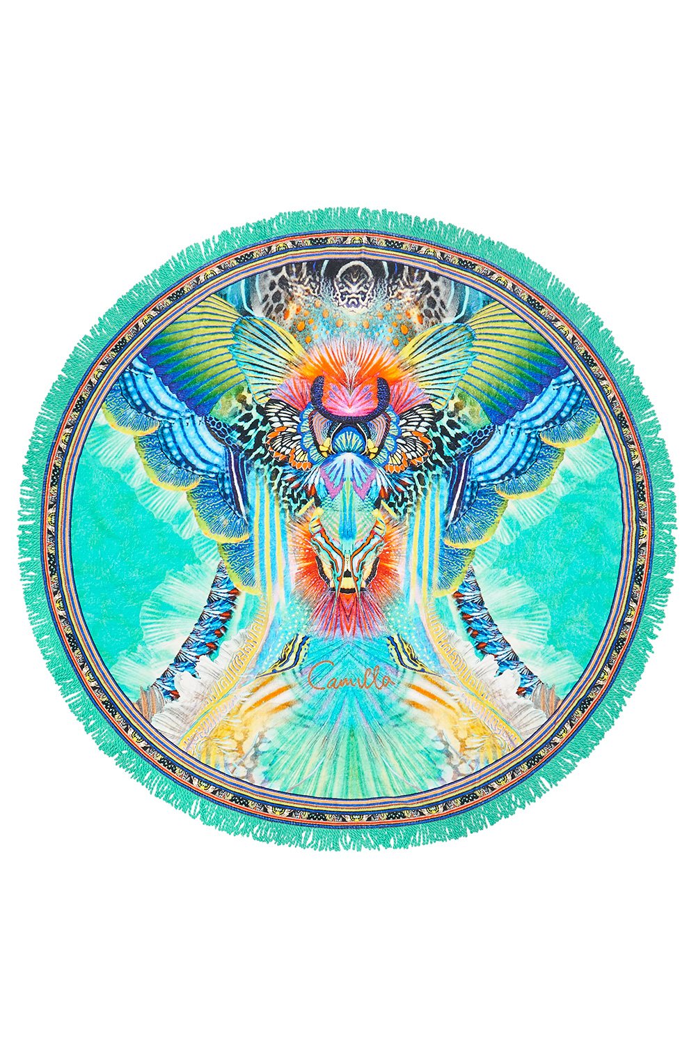 ROUND TOWEL WITH FRINGE REEF WARRIOR