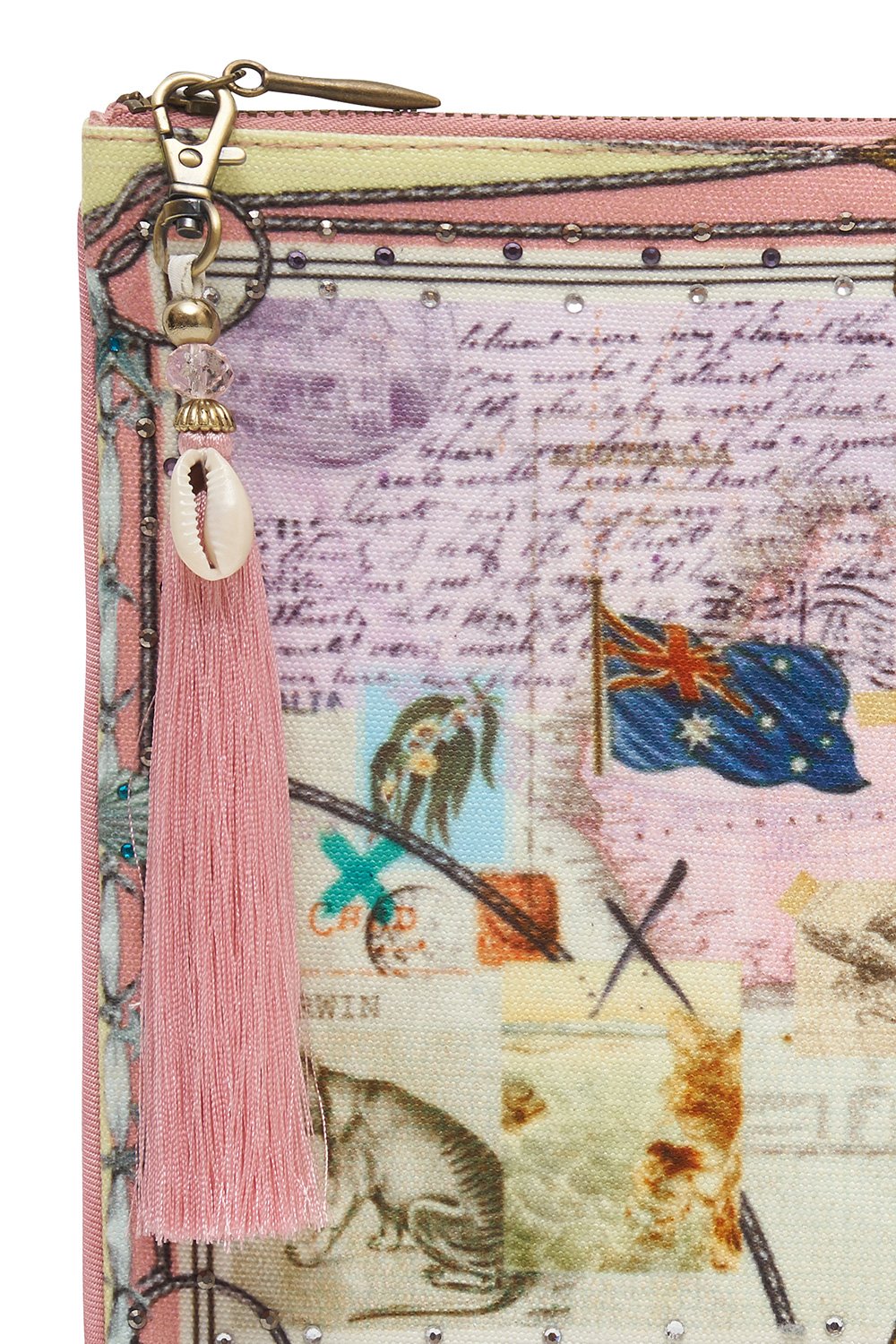 SMALL CANVAS CLUTCH POSTCARDS FROM THEN