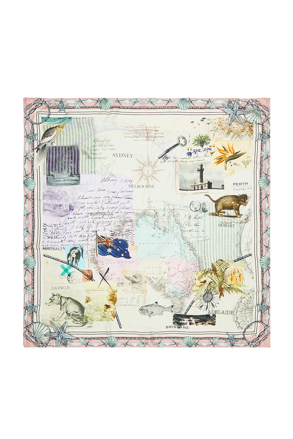 LARGE SQUARE SCARF POSTCARDS FROM THEN