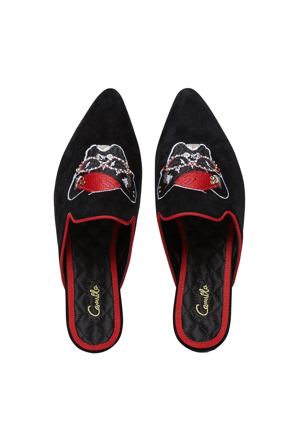 POINT TOE DOG SLIPPER BLACK CONTEMPORARY