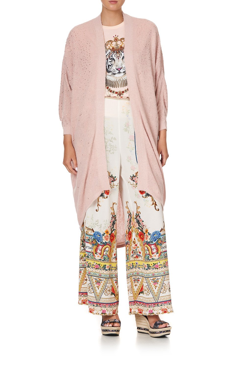 SOFT KNIT PONCHO WITH CRYSTALS PARTY IN THE PALACE