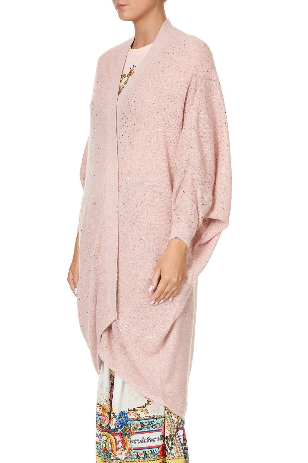 SOFT KNIT PONCHO WITH CRYSTALS PARTY IN THE PALACE