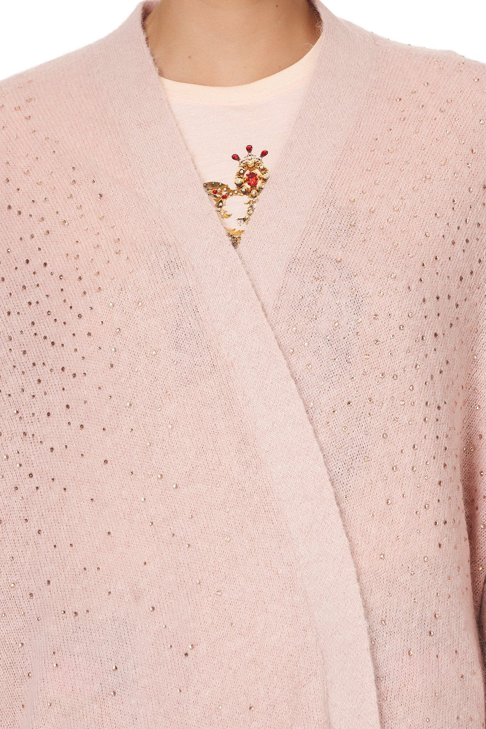 SOFT KNIT PONCHO WITH CRYSTALS PARTY IN THE PALACE