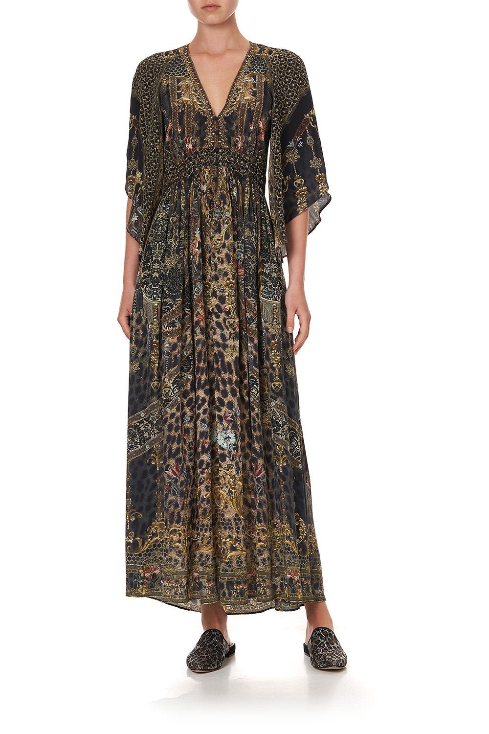 LONG DRESS WITH SMOCKED WAIST ABINGDON PALACE