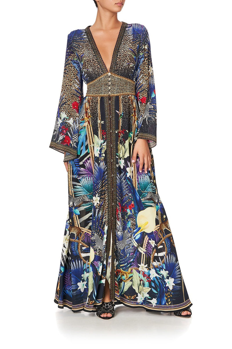 KIMONO SLEEVE DRESS WITH SHIRRING DETAIL DEAR AMORE MIO
