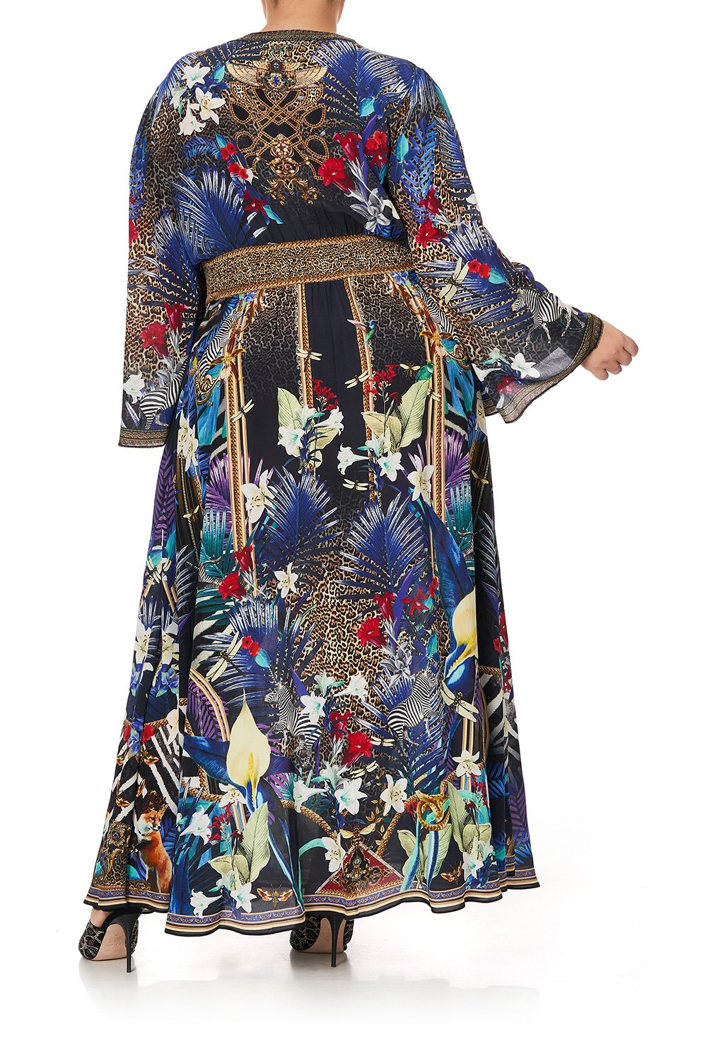 KIMONO SLEEVE DRESS WITH SHIRRING DETAIL RAINBOW ROOM