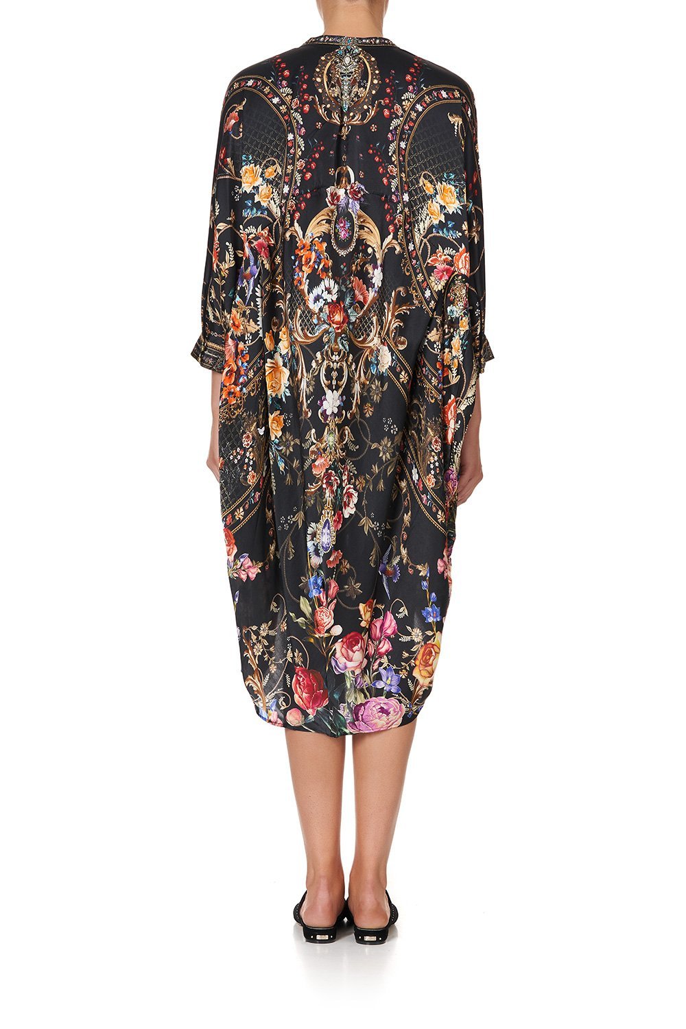 V-NECK DRESS WITH DRAPED BACK BLUSHING MANOR