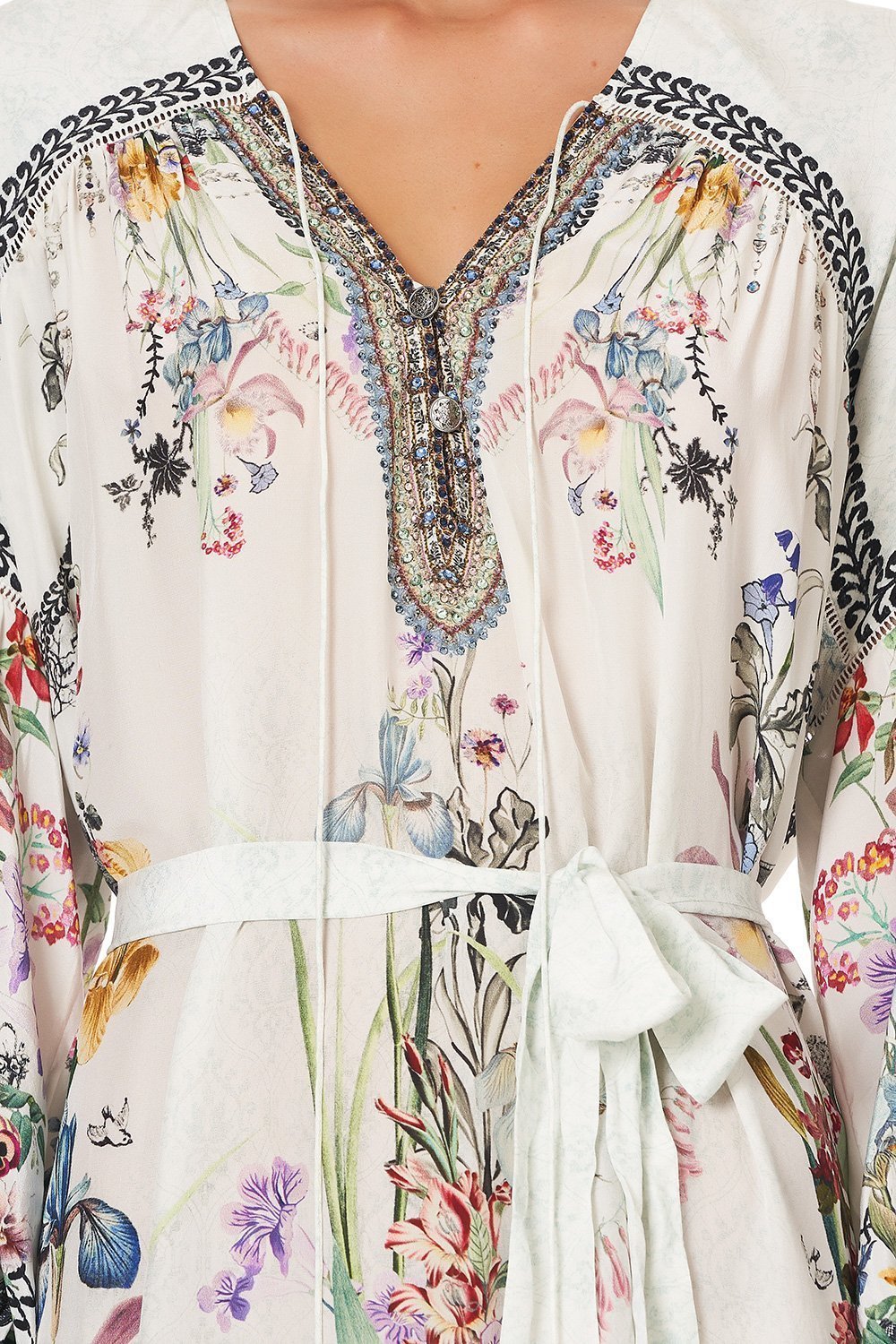 BLOUSON TIE DRESS WITH YOKE TRUE ROMANCE