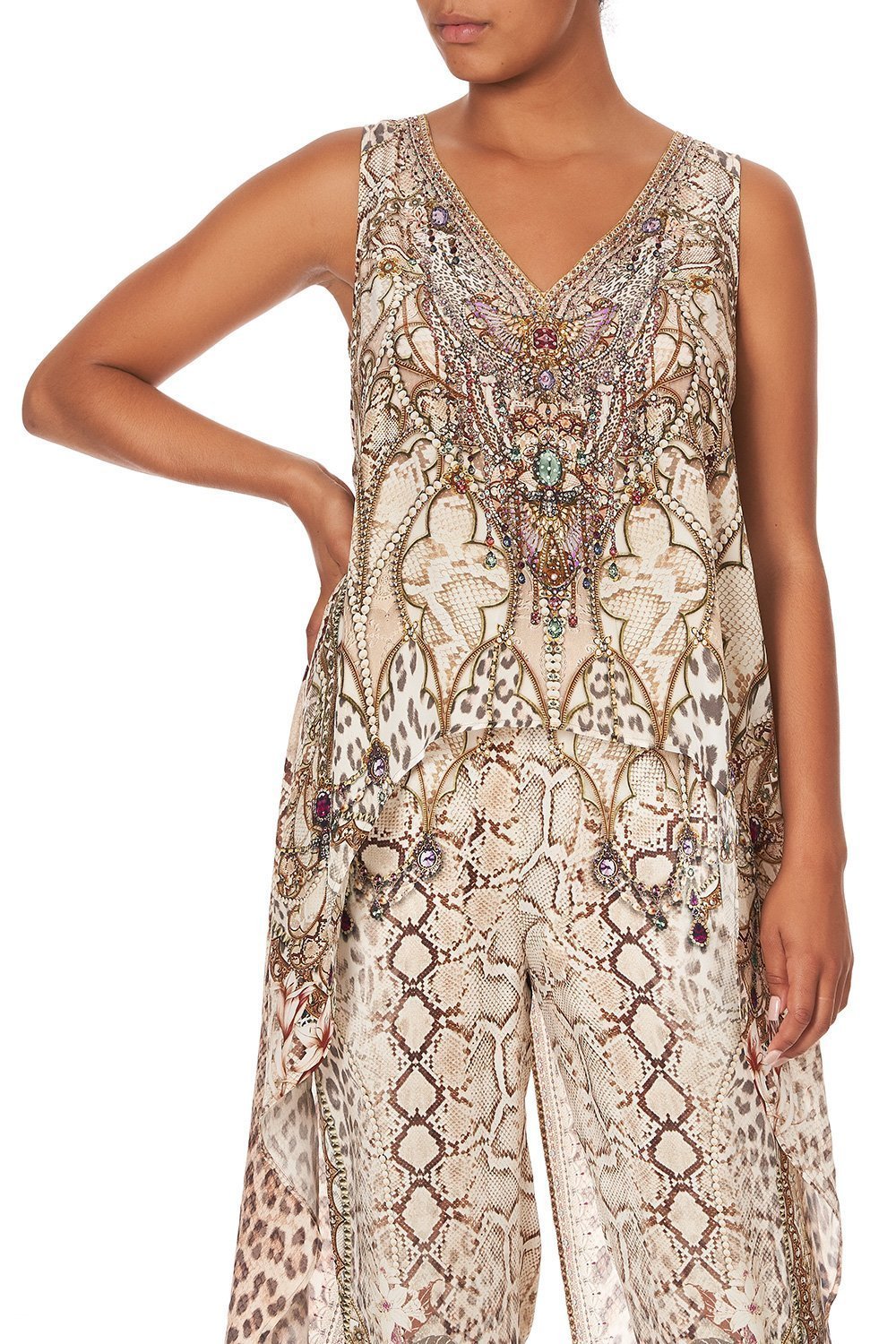 HIGH LOW CROSS OVERLAY TOP ALL IS NOUVEAU