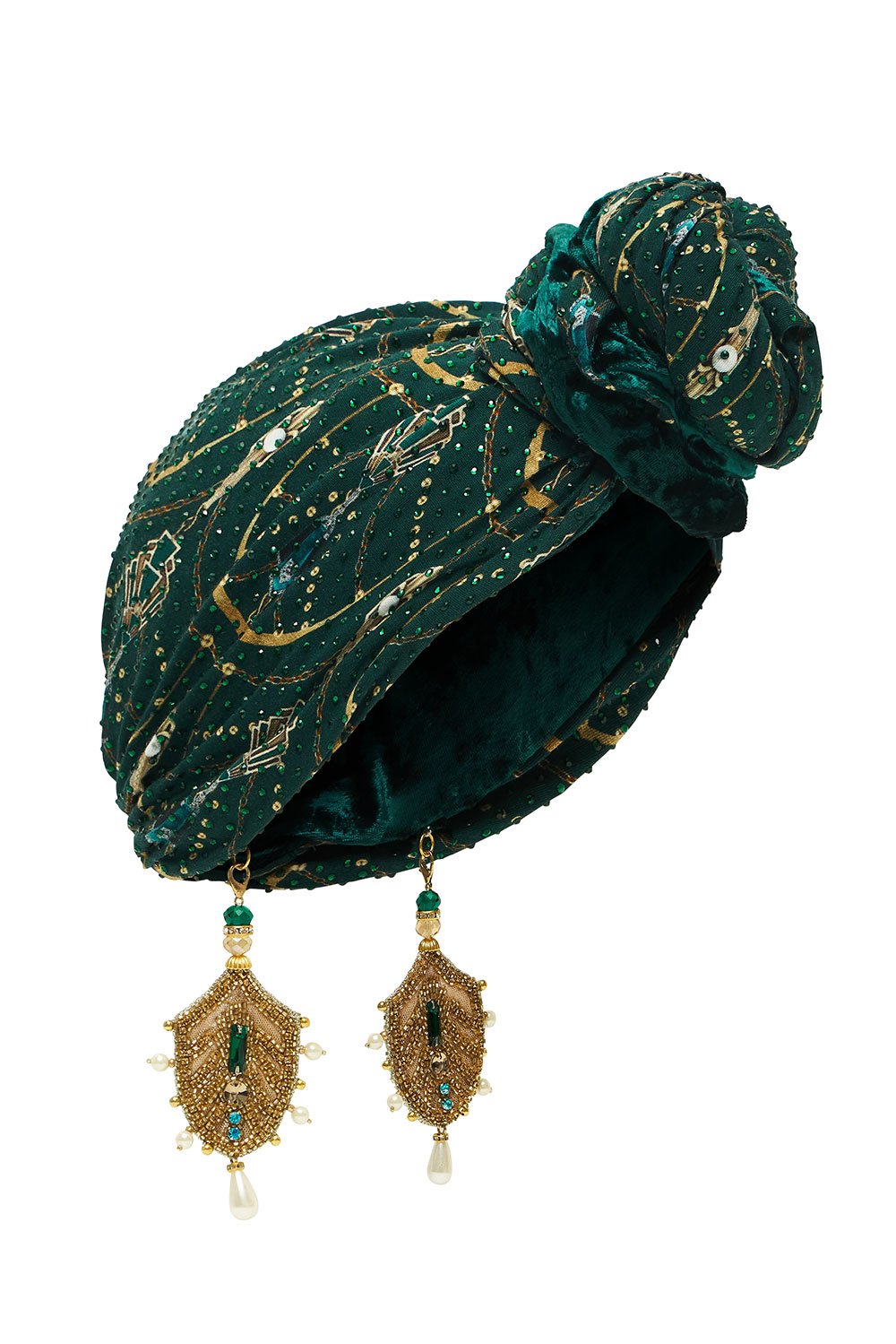 TURBAN WITH EARRINGS FITZGERALDS FLAPPER