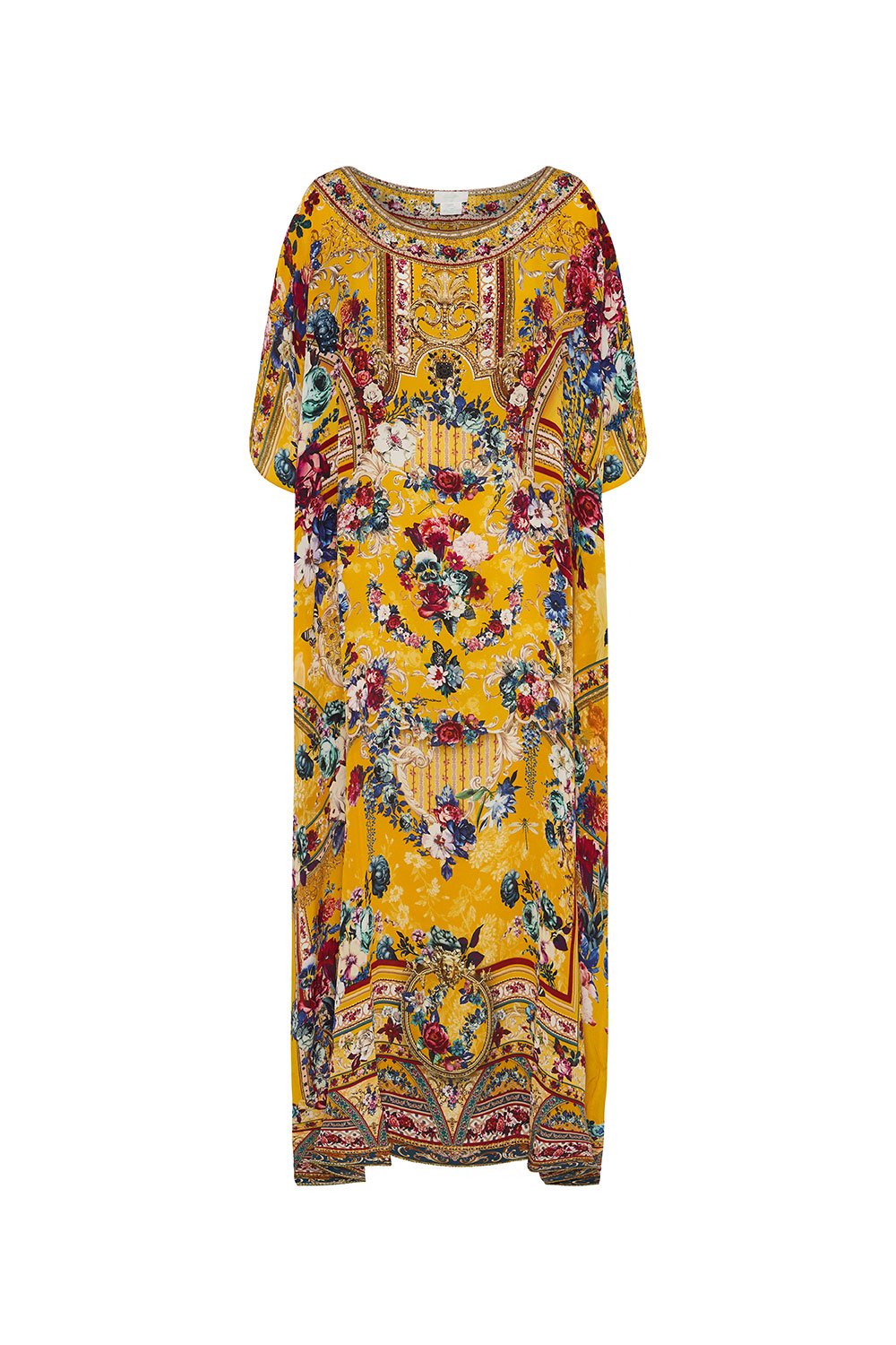 ROUND NECK KAFTAN CROWNED ROSES