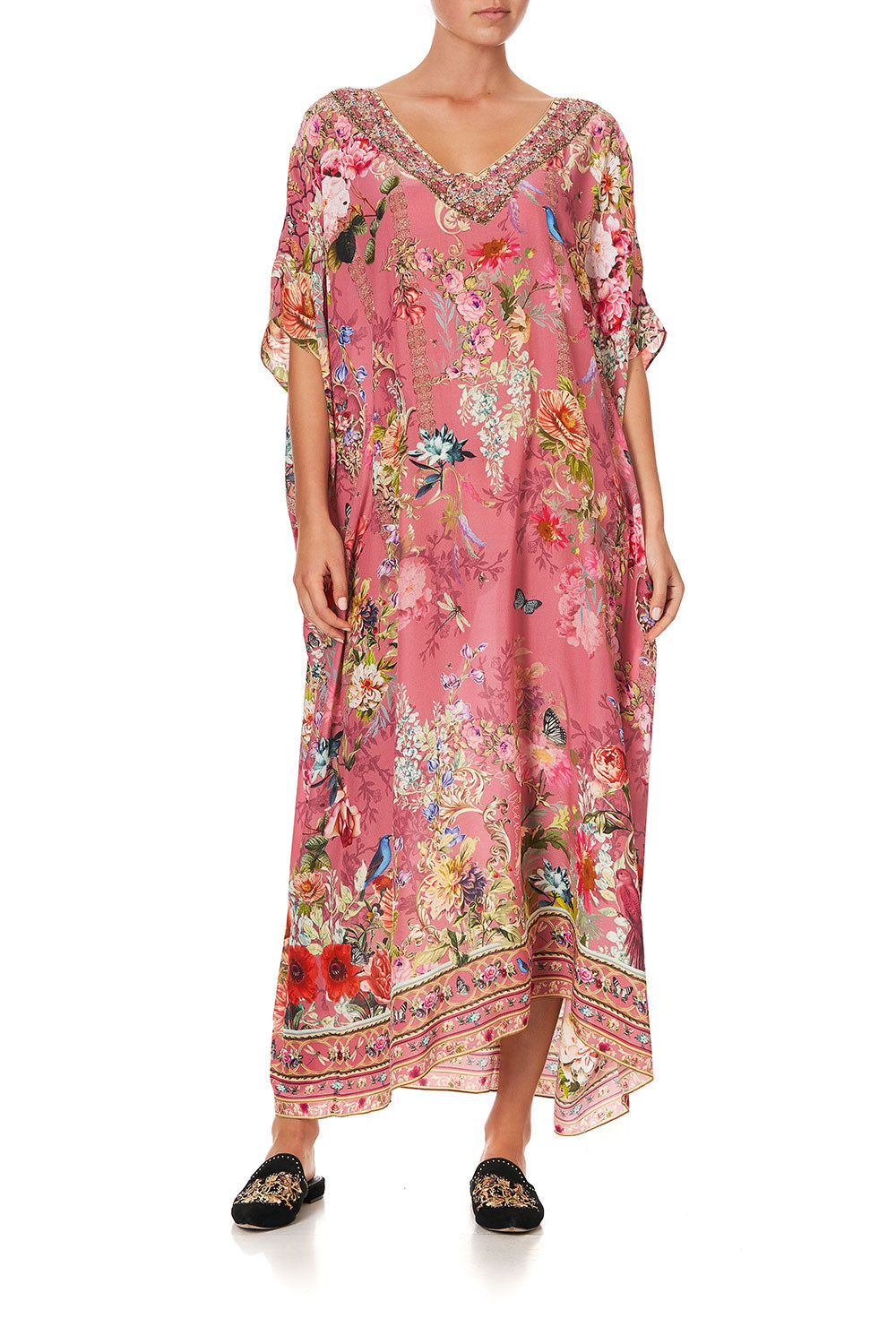 V-NECK KAFTAN PATCHWORK HEART