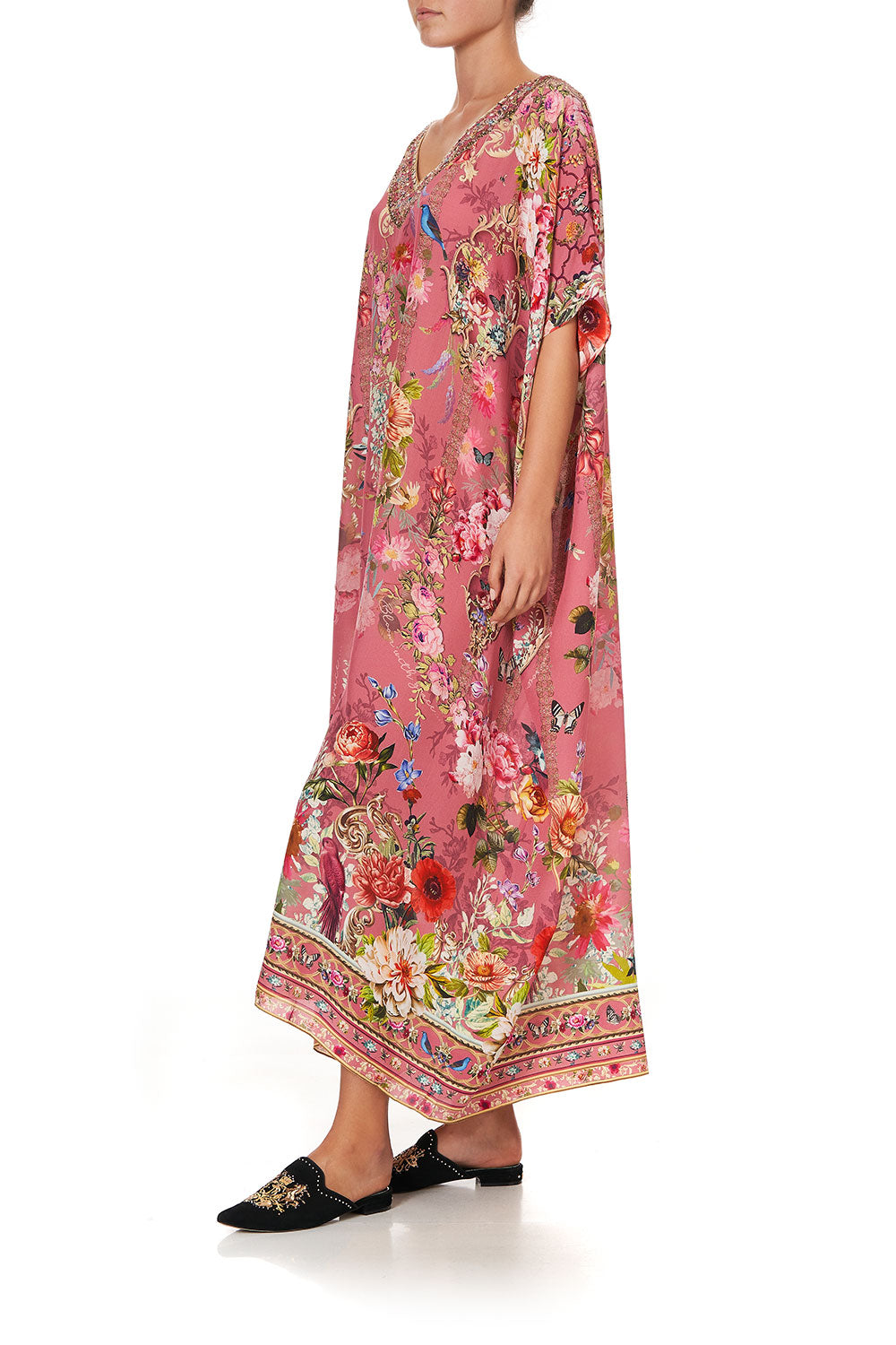 V-NECK KAFTAN PATCHWORK HEART