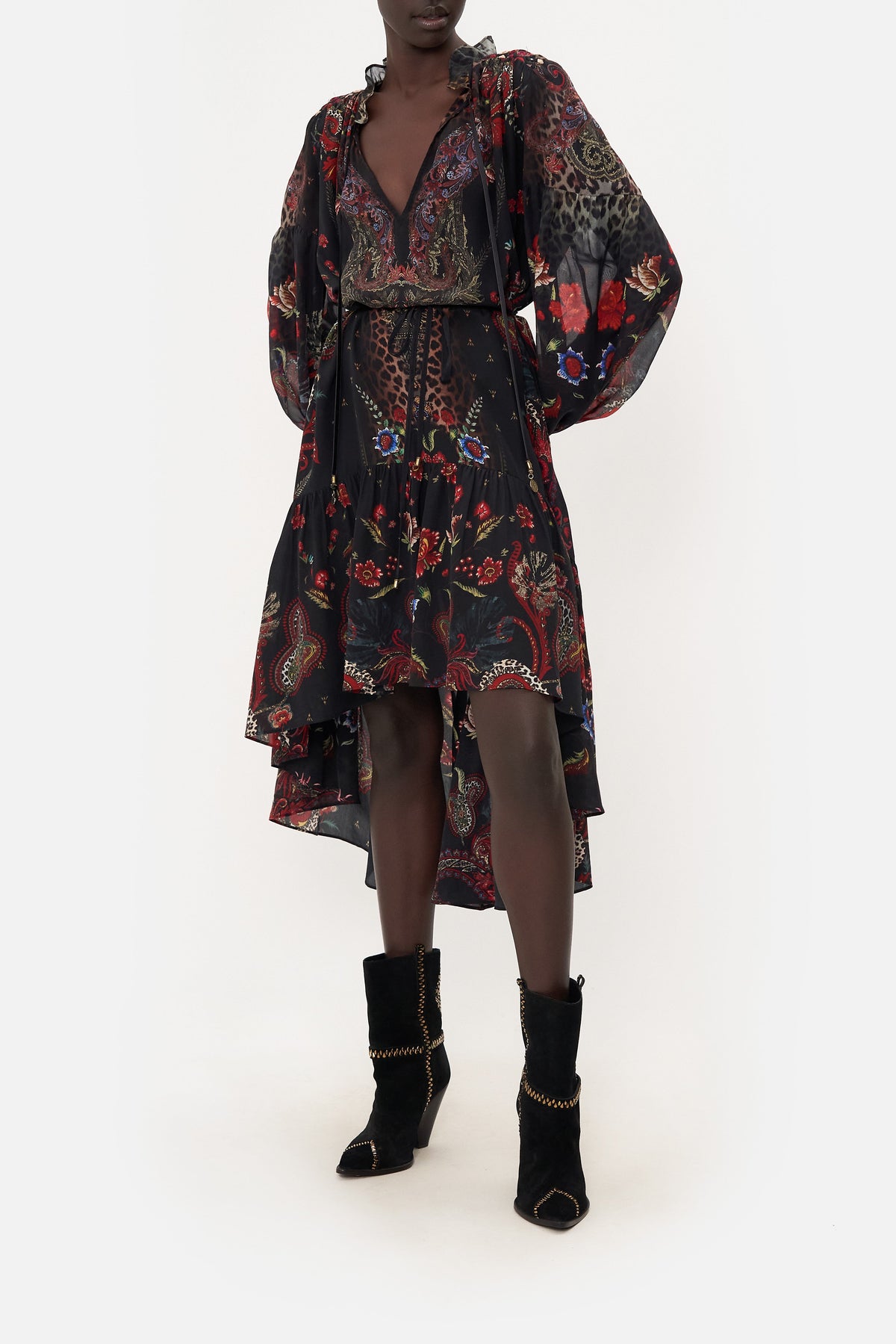 BLOUSON HIGH LOW DRESS WOODSTOCK ROCK