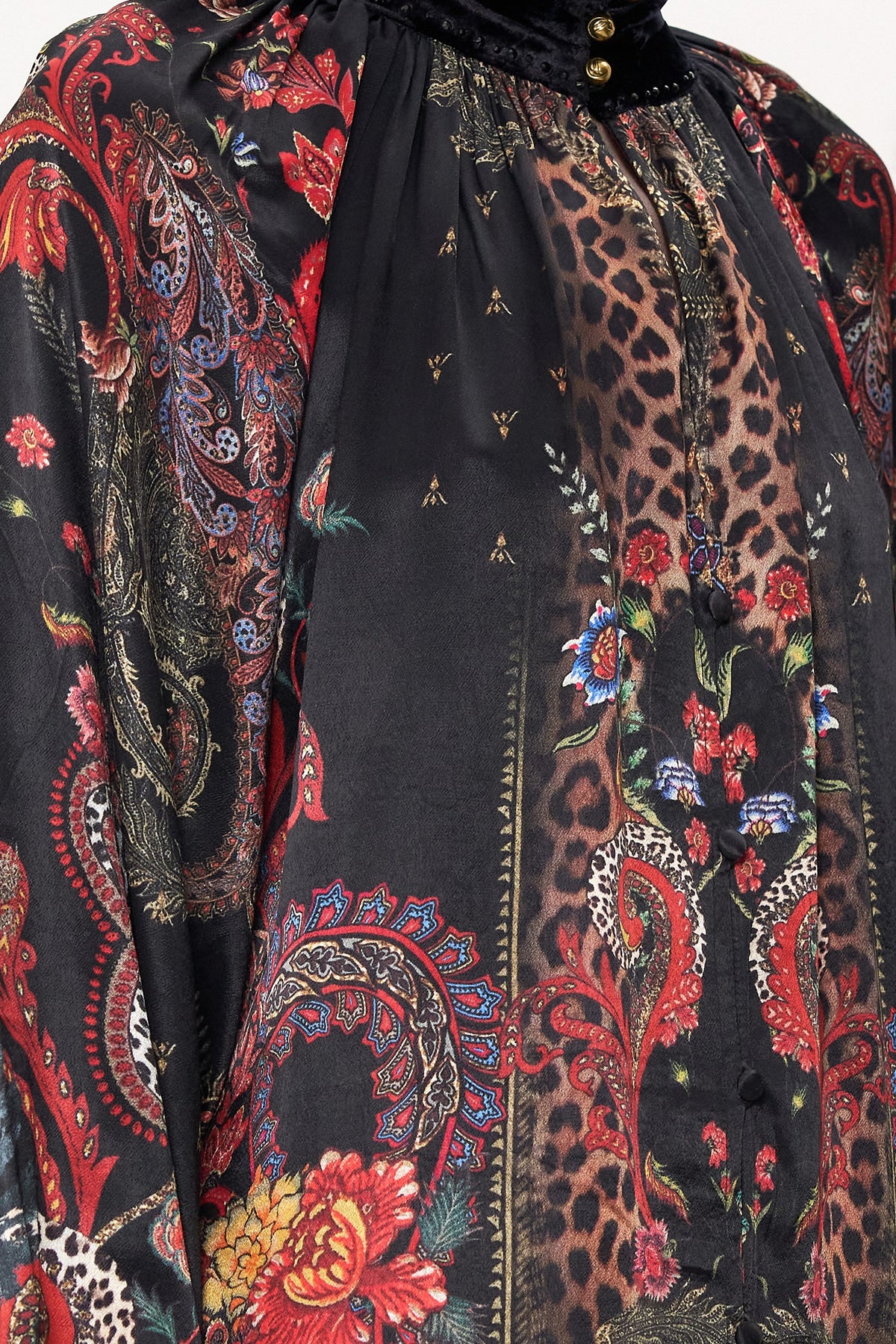 RAGLAN SLEEVE MIDI SHIRT DRESS WOODSTOCK ROCK