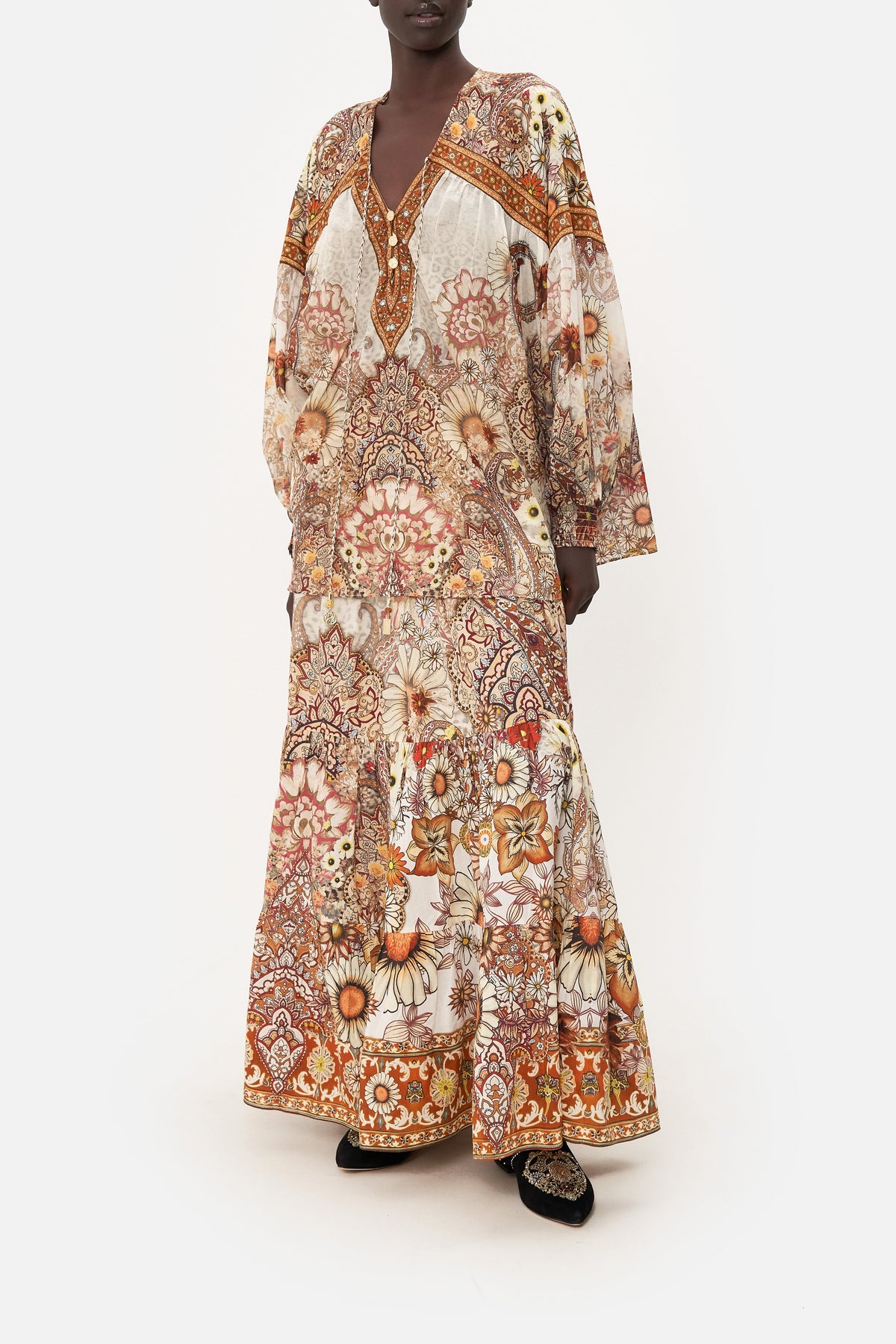 BLOUSON BLOUSE WITH NECK TIE HEART OF A HIPPIE