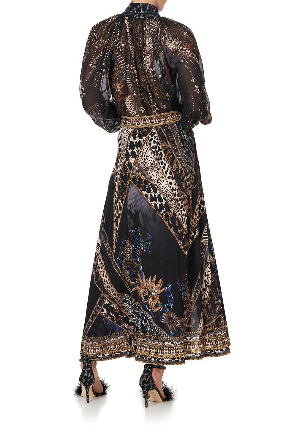 SPLIT DRAPE SKIRT LADY STARDUST