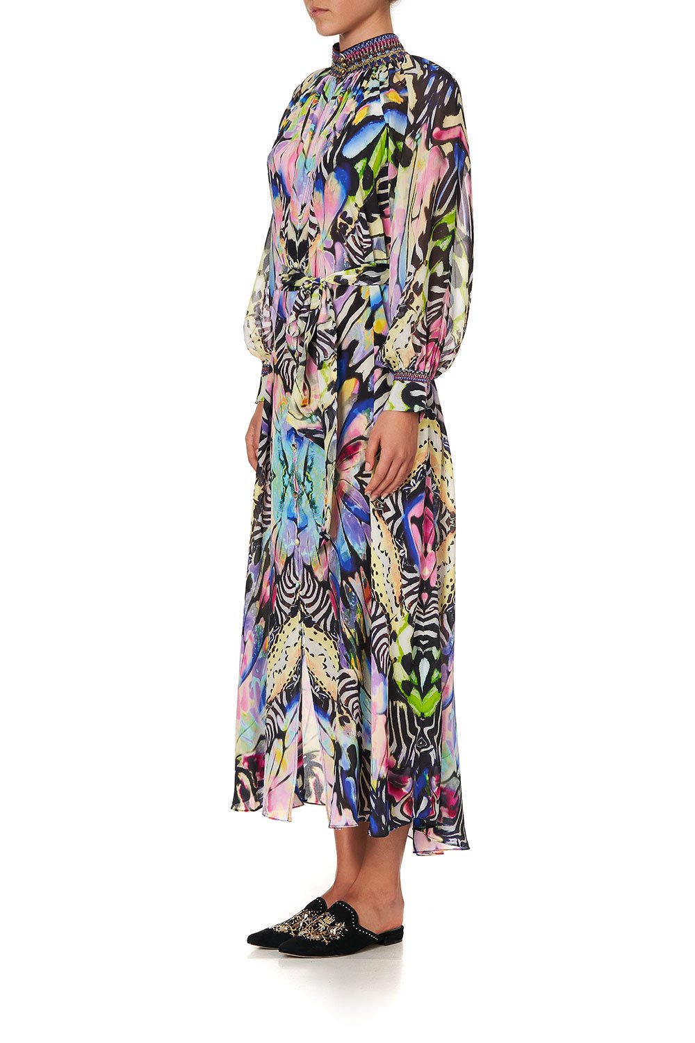 RAGLAN SLEEVE MIDI SHIRT DRESS TRANCE TEMPTATION