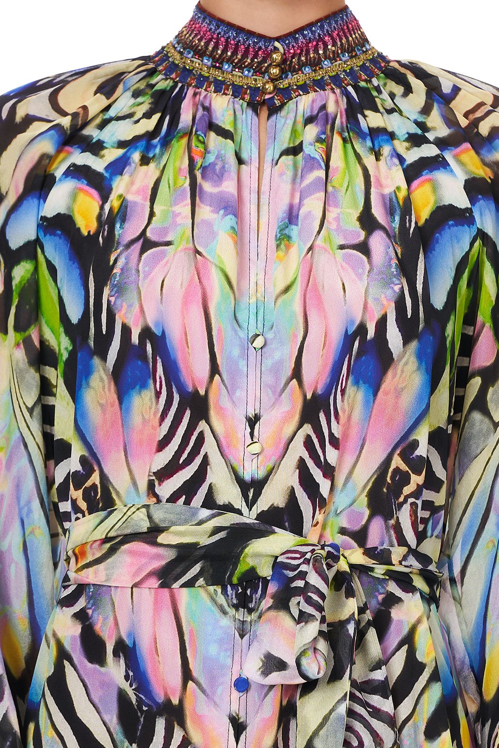 RAGLAN SLEEVE MIDI SHIRT DRESS TRANCE TEMPTATION