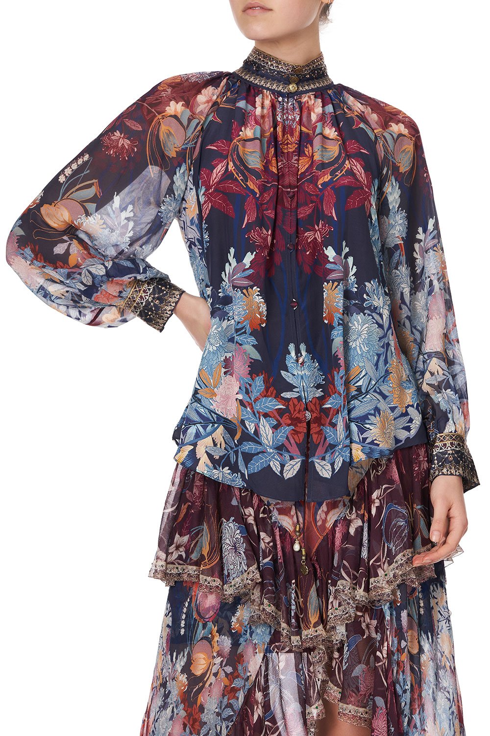 RAGLAN BUTTON UP SHIRT NOUVEAU NIGHTS