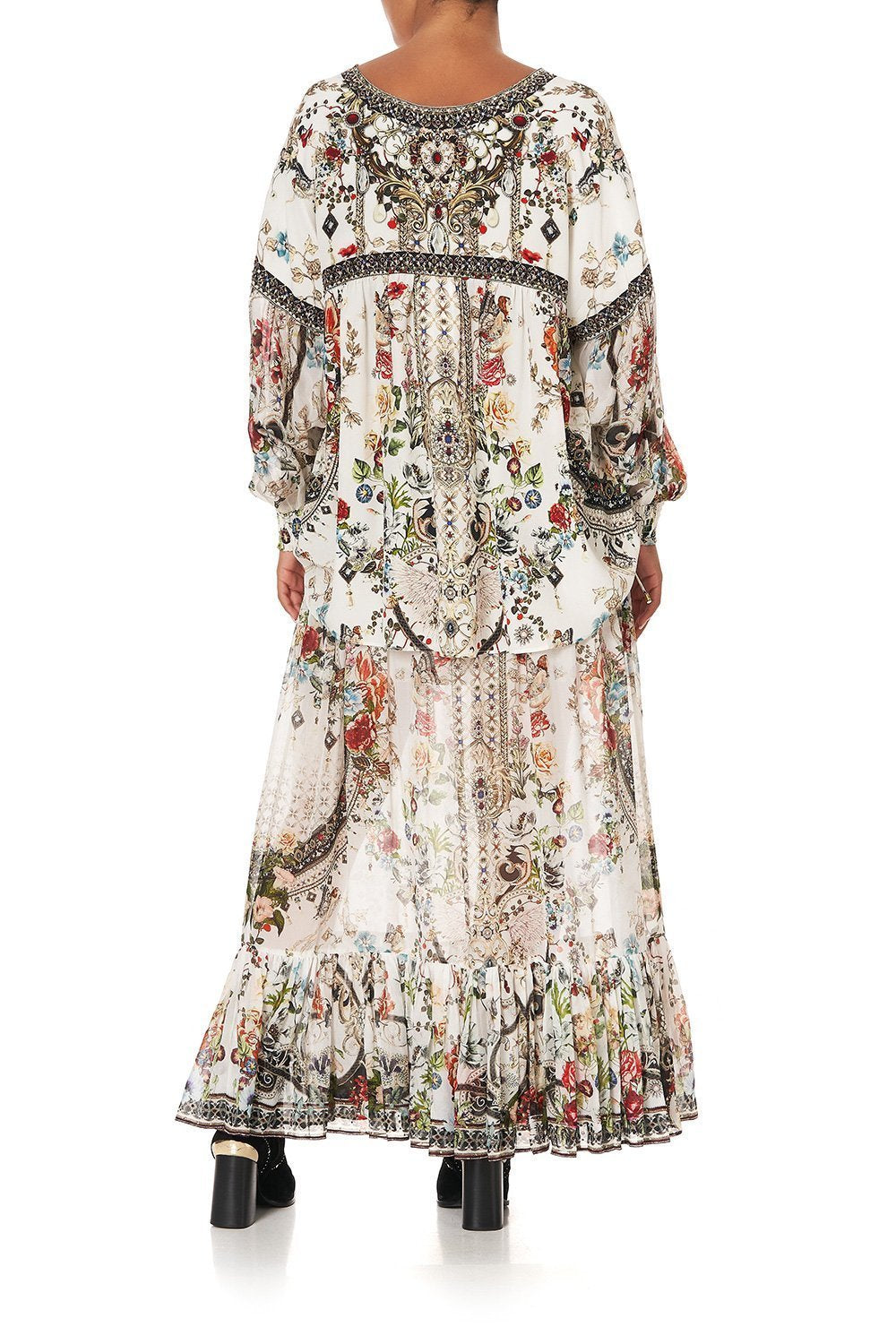 BLOUSON BLOUSE WITH NECK TIE SHAKESPEARES GARDEN