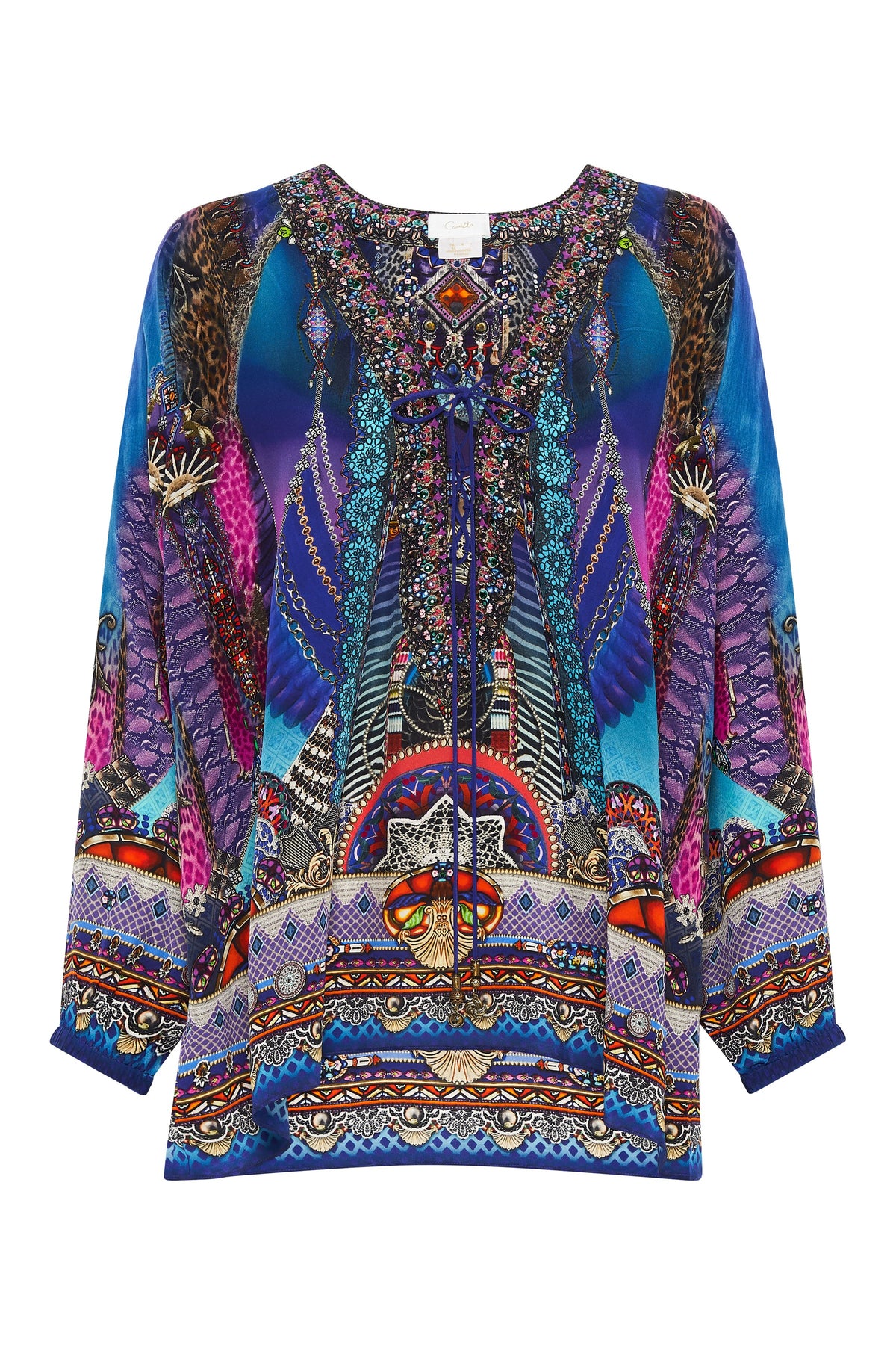 LACE UP BLOUSE MIDNIGHT MADNESS