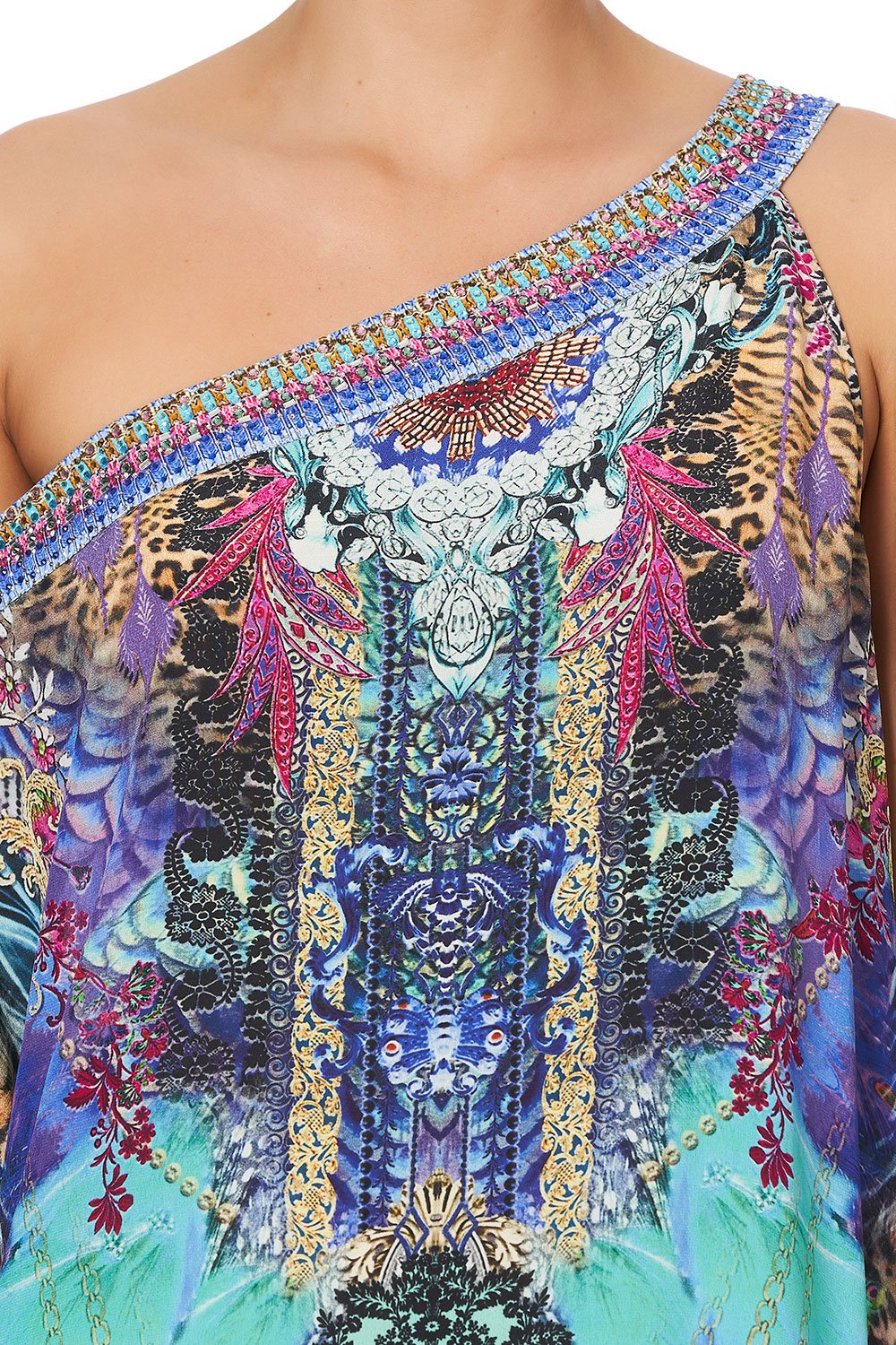 ONE SHOULDER KAFTAN WITH NECKBAND BASILICA BEAUTY