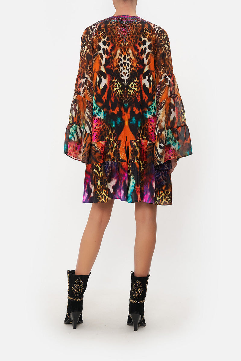 A-LINE GATHERED PANEL DRESS HAIR HAIR HAIR