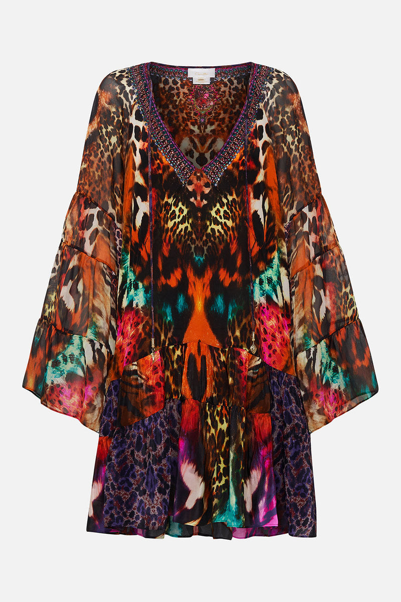 A-LINE GATHERED PANEL DRESS HAIR HAIR HAIR main image 1