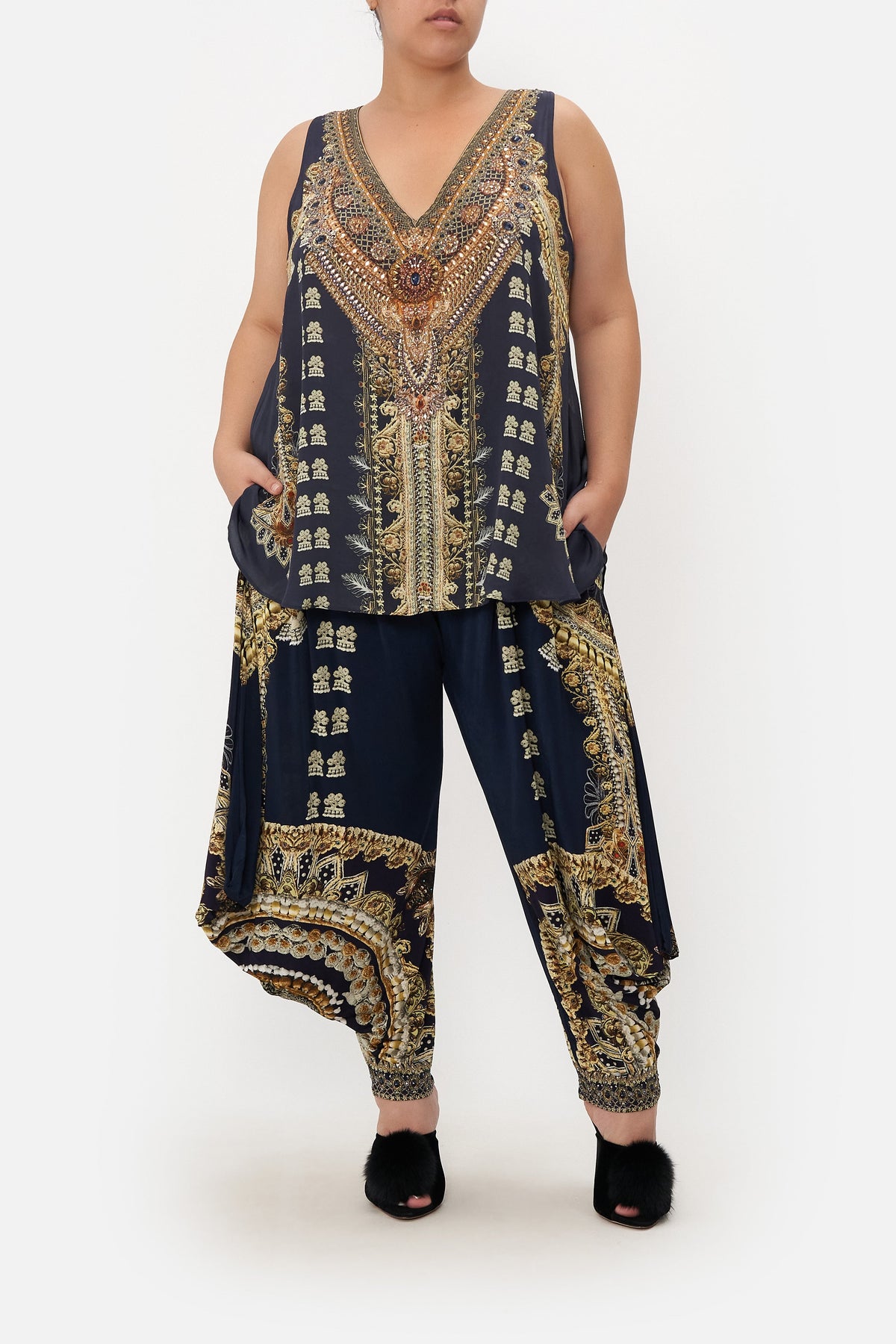 JERSEY DRAPE PANT WITH POCKET ITS ALL OVER TORERO