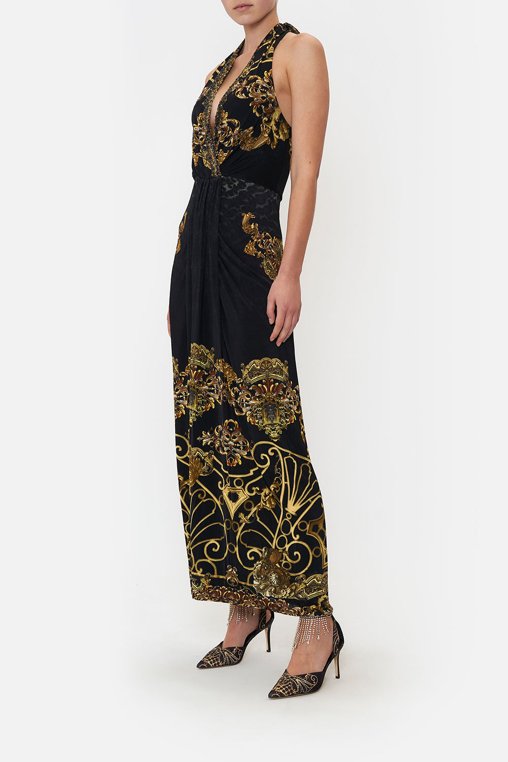 LONG JERSEY HALTER DRESS SHADOWS OF ARMADA