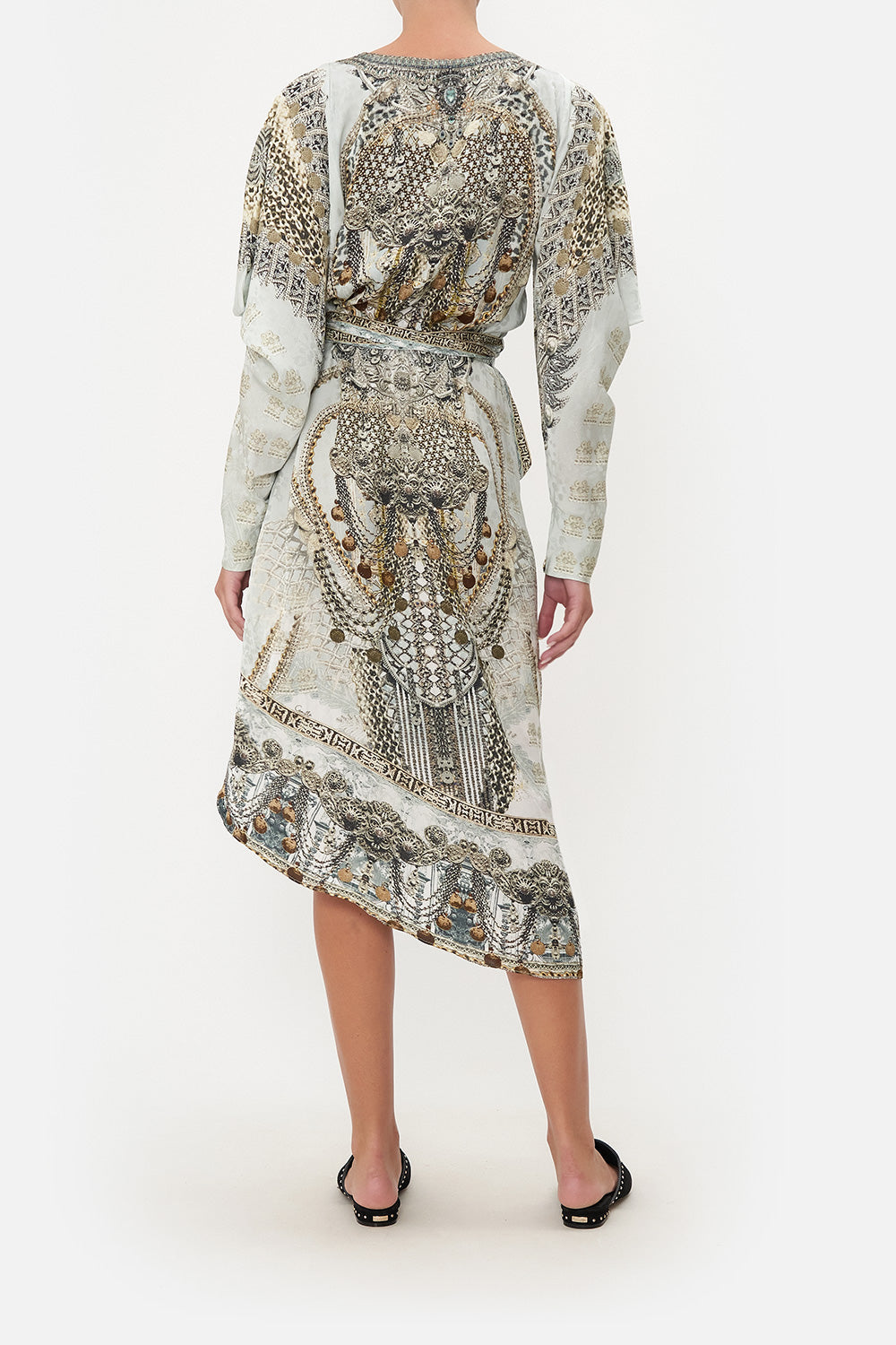 WRAP DRESS WITH DRAPED SLEEVE FREE ESPIRITU