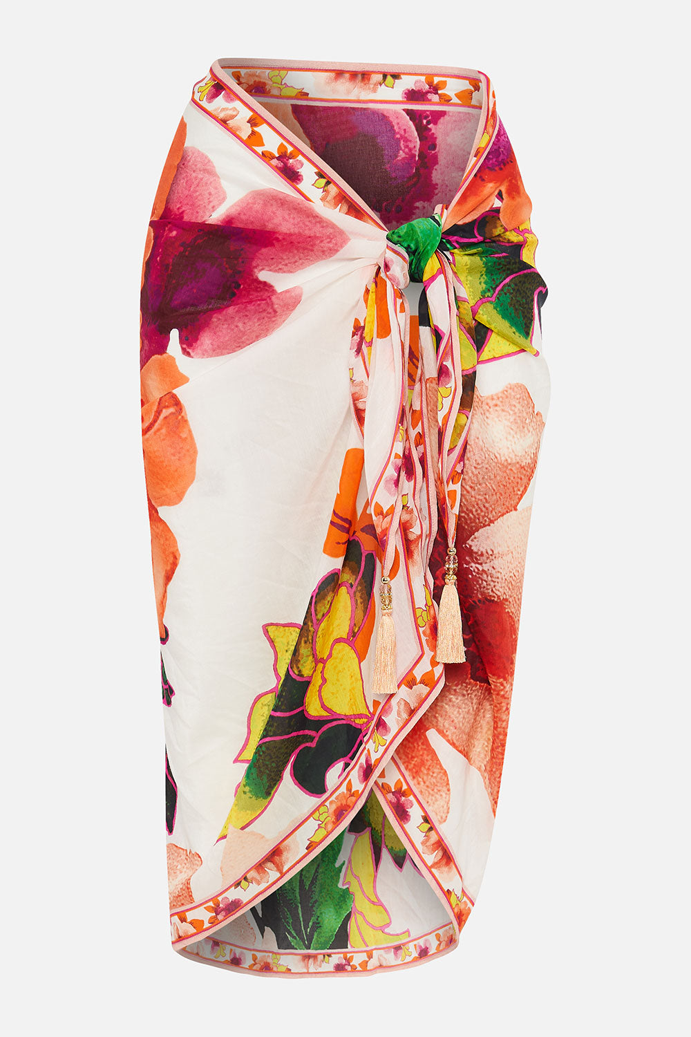 SHORT TASSEL SARONG PRETTY AS A POPPY