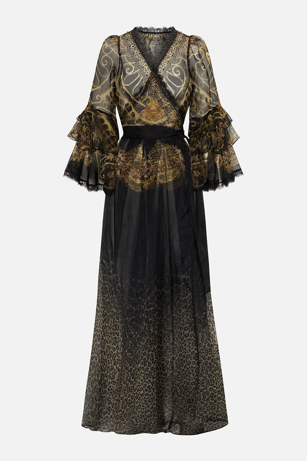 WRAP DRESS WRAP RUFFLE SLEEVE SHADOWS OF ARMADA