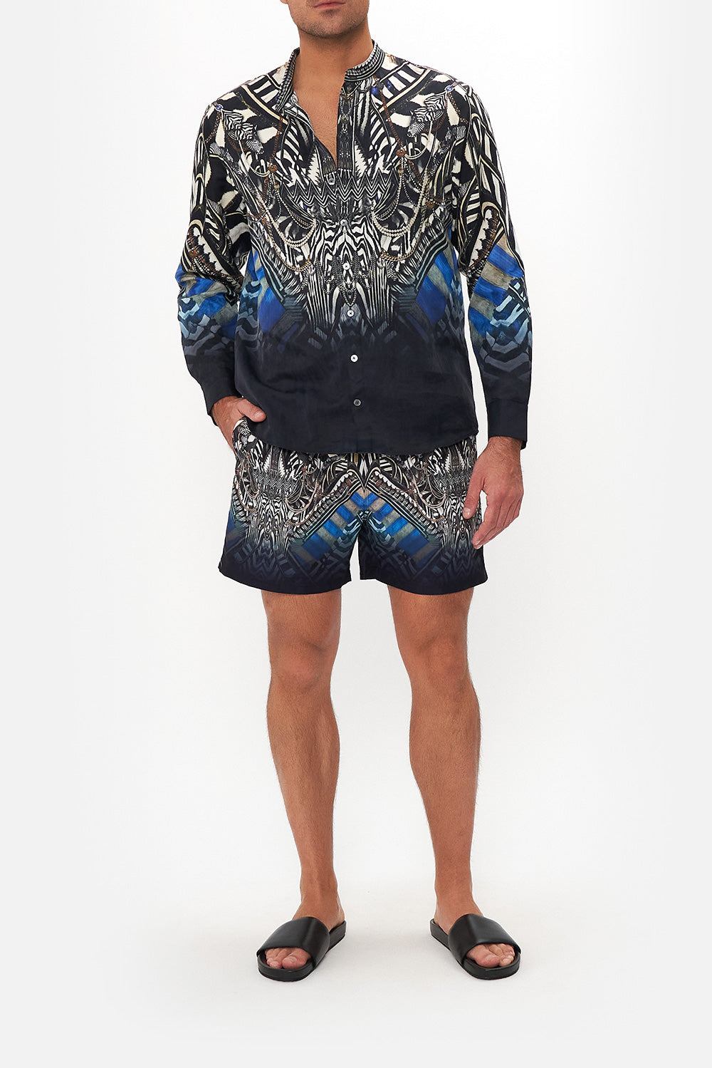 LONG SLEEVE MANDARIN COLLAR SHIRT KNIGHT OF THE WILD