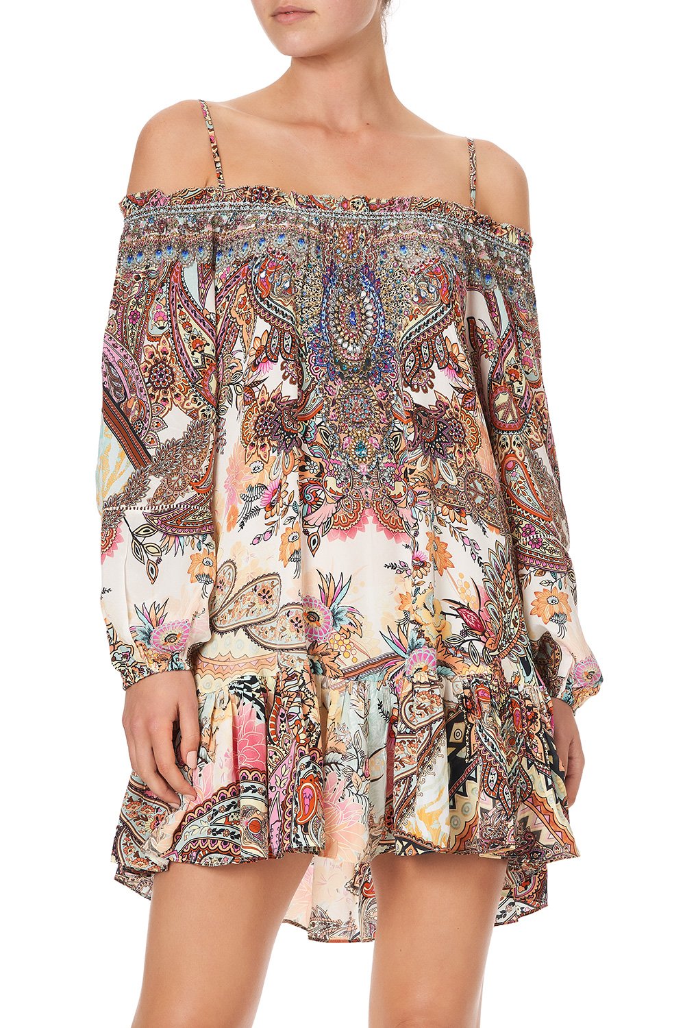 OFF SHOULDER DRESS WITH STRAPS CARNABY DISCO