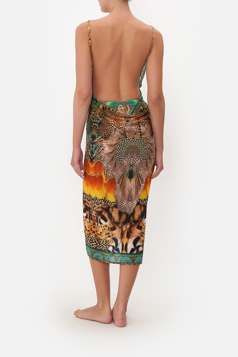 SARONG WITH STRAPS AND TRIM DETAIL SURREALIST XANADU