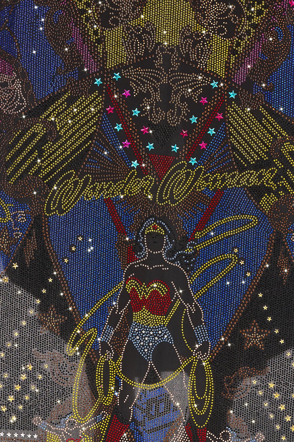 SHEER ROUND NECK KAFTAN WONDER WOMAN