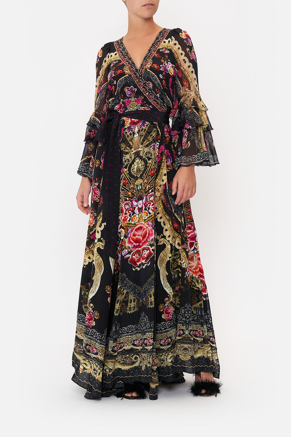 WRAP DRESS WITH RUFFLE SLEEVE DANCE WITH DUENDE