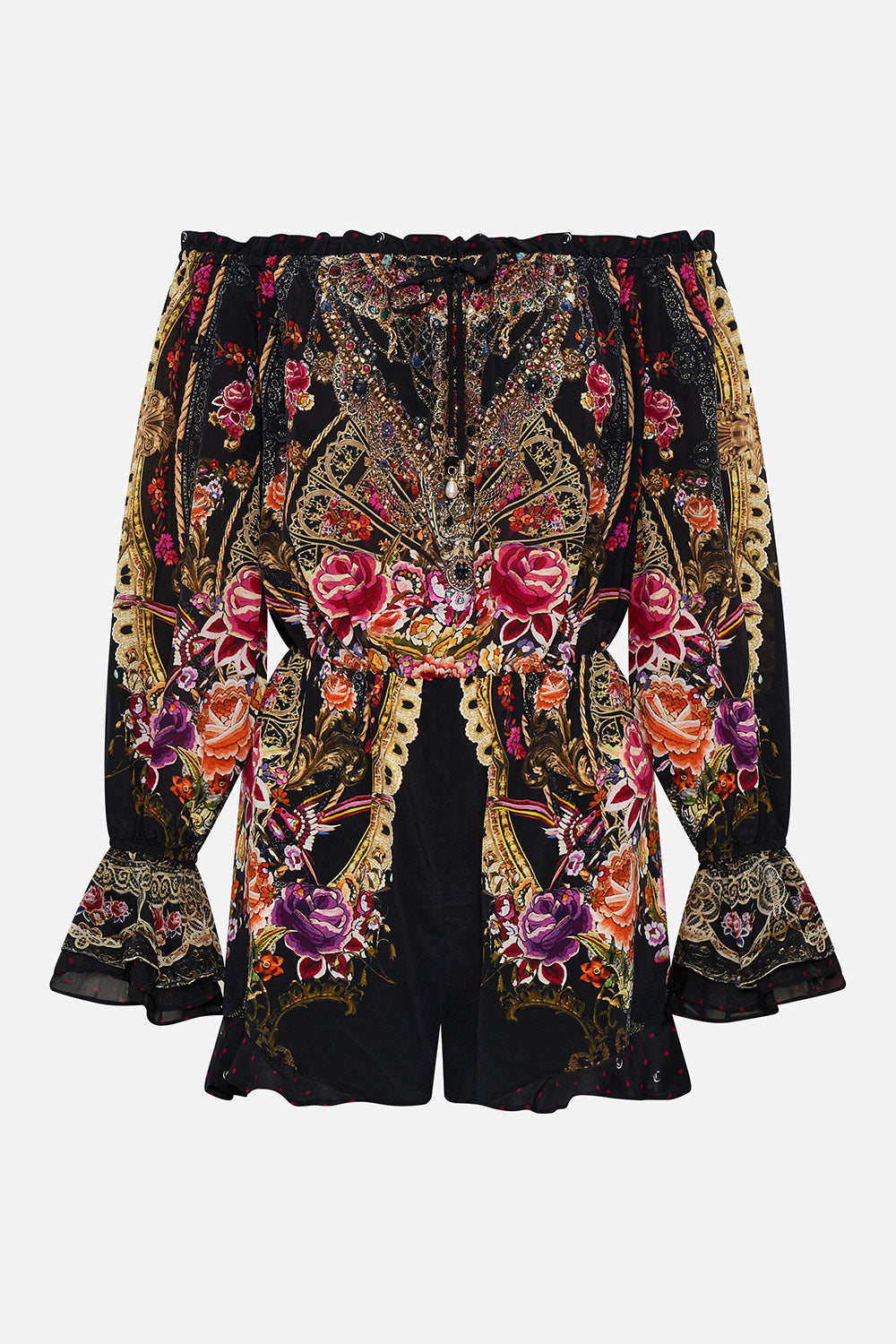 DROP SHOULDER FRILL PLAYSUIT DANCE WITH DUENDE