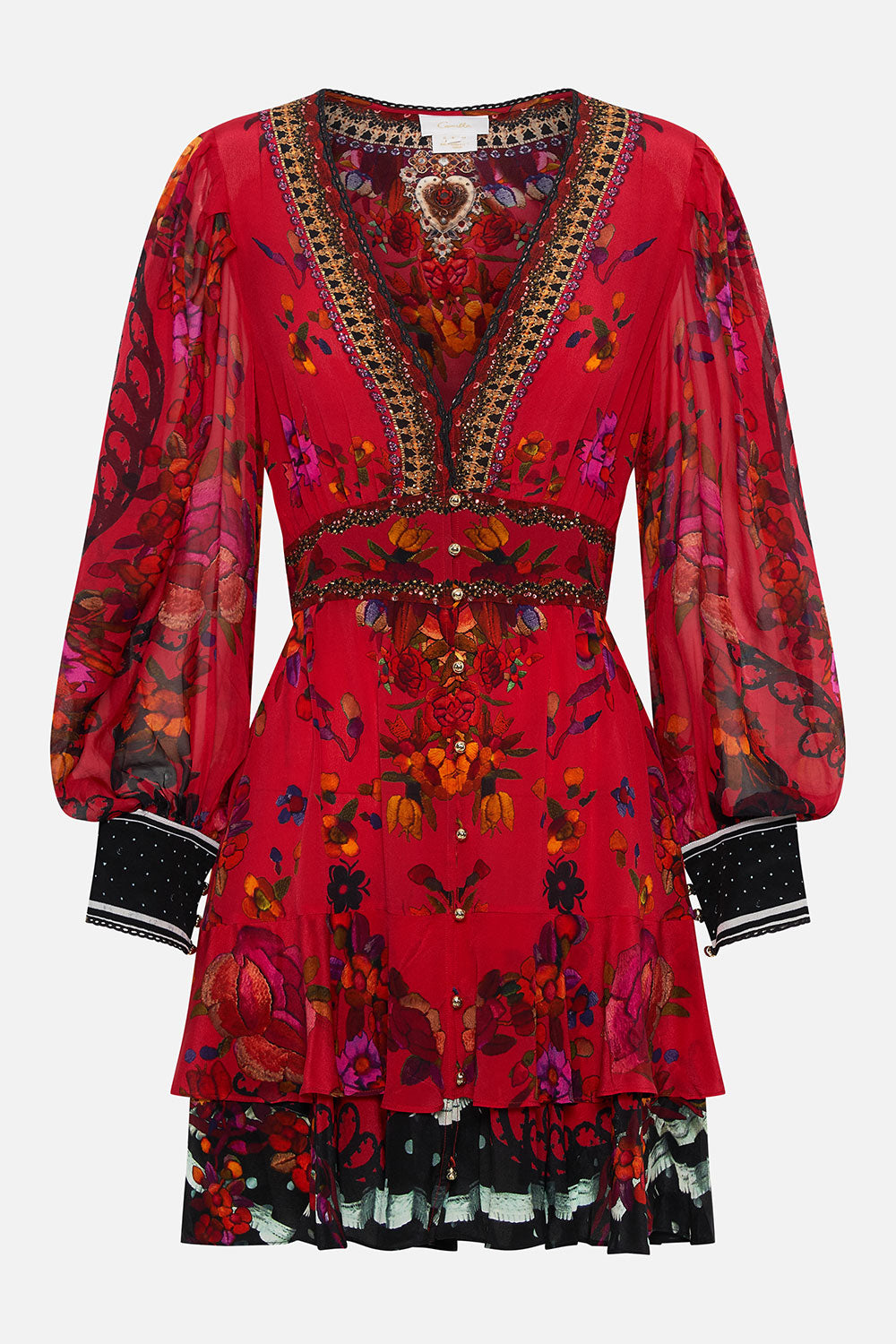 BUTTON FRONT FRILL DRESS VIEW FROM THE VEIL