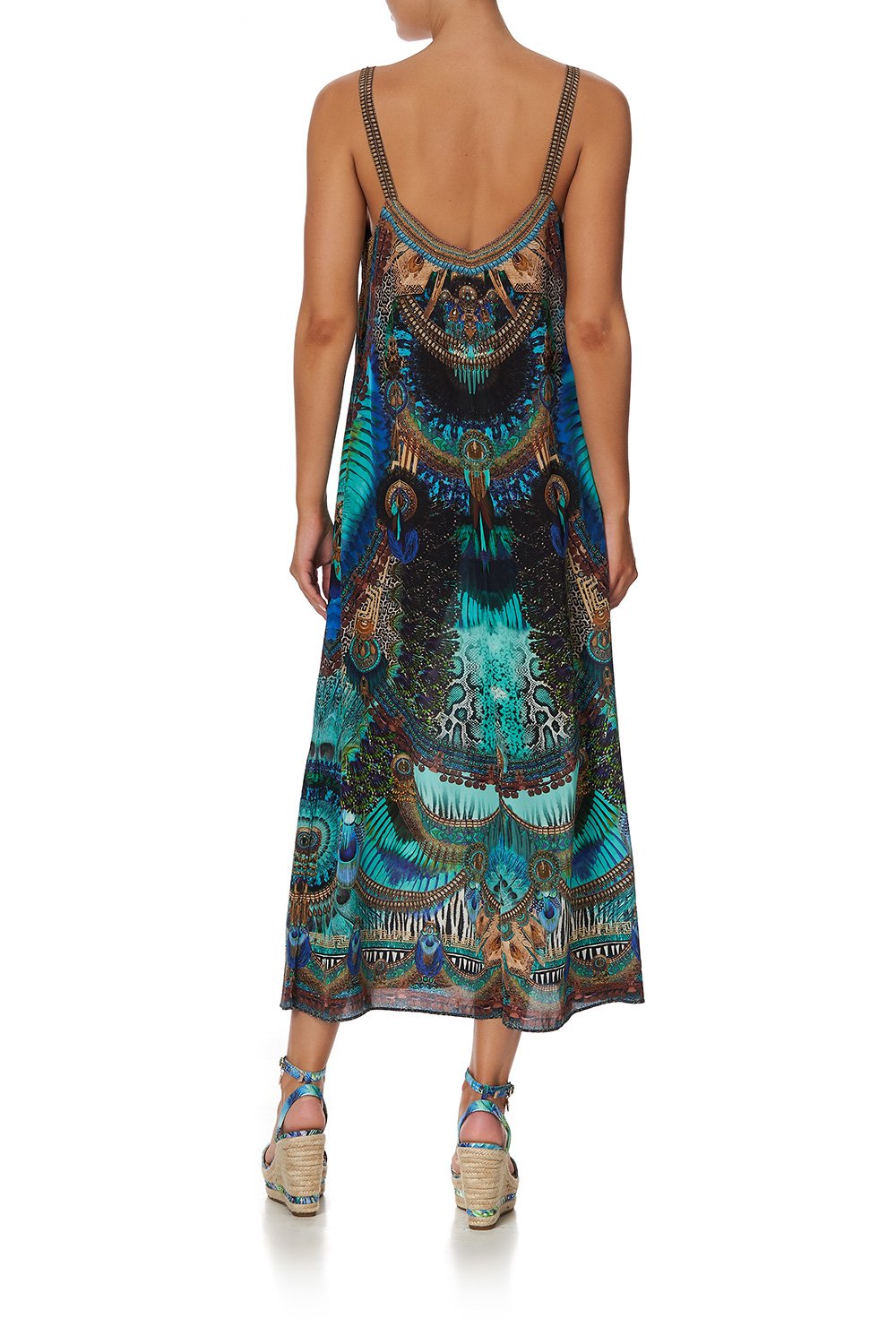 V NECK MIDI SLIP DRESS TEMPLE TEMPTRESS