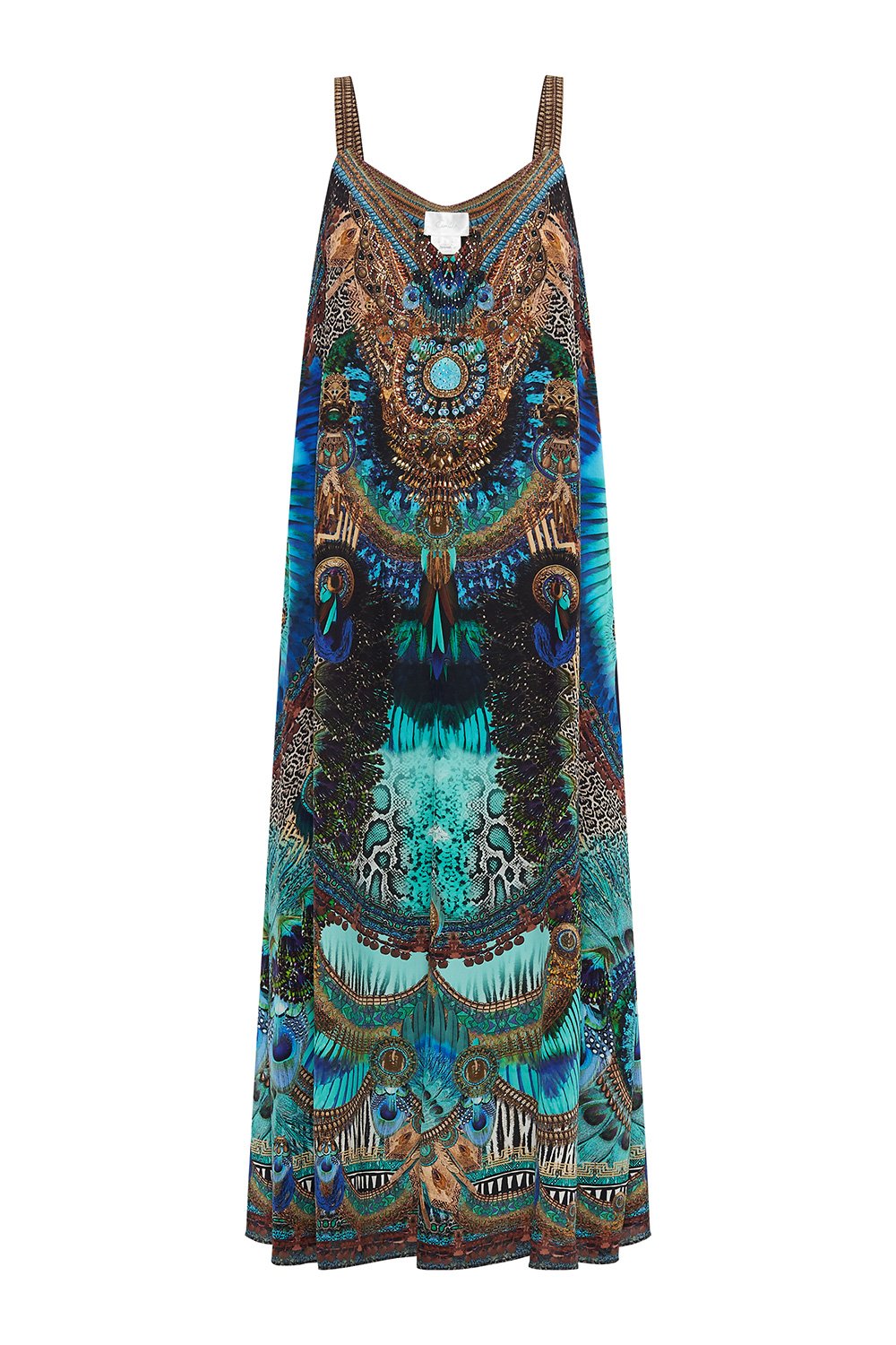 V NECK MIDI SLIP DRESS TEMPLE TEMPTRESS