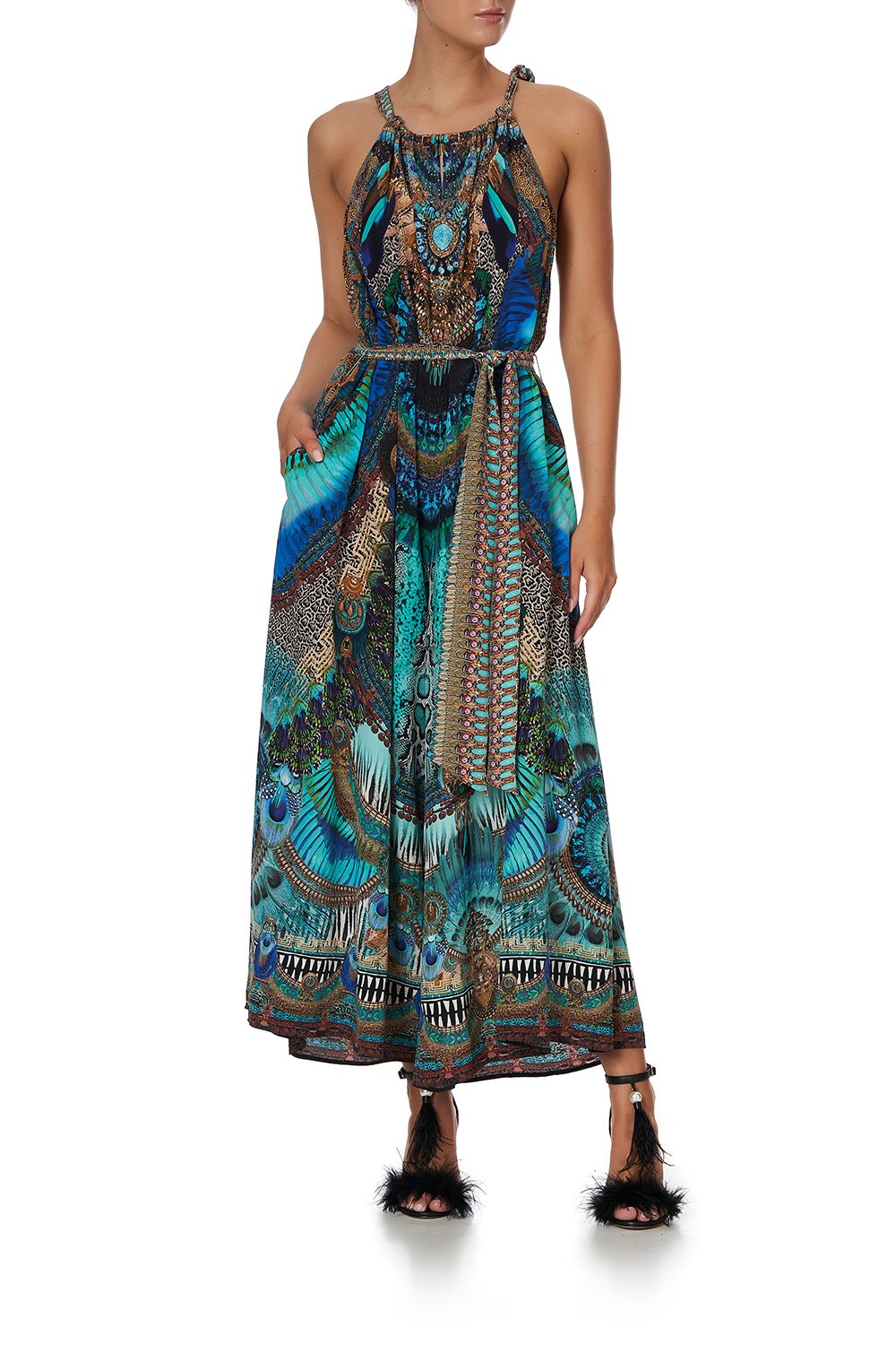 DRAWSTRING NECK JUMPSUIT TEMPLE TEMPTRESS