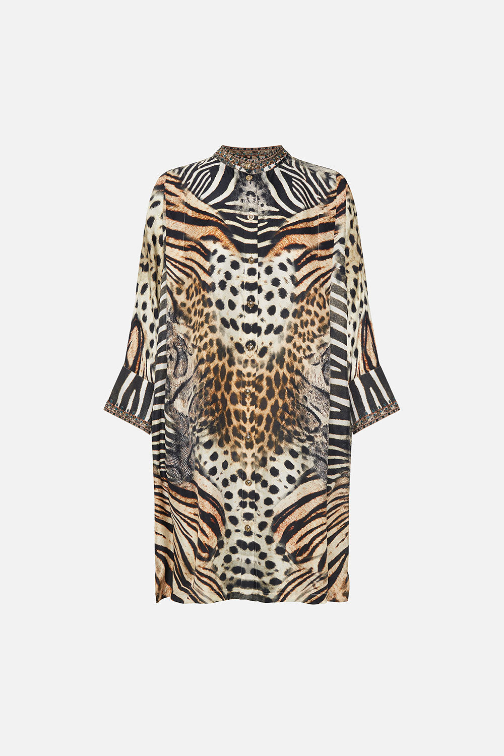 SHOULDER TUCK SHIRT DRESS FOR THE LOVE OF LEO