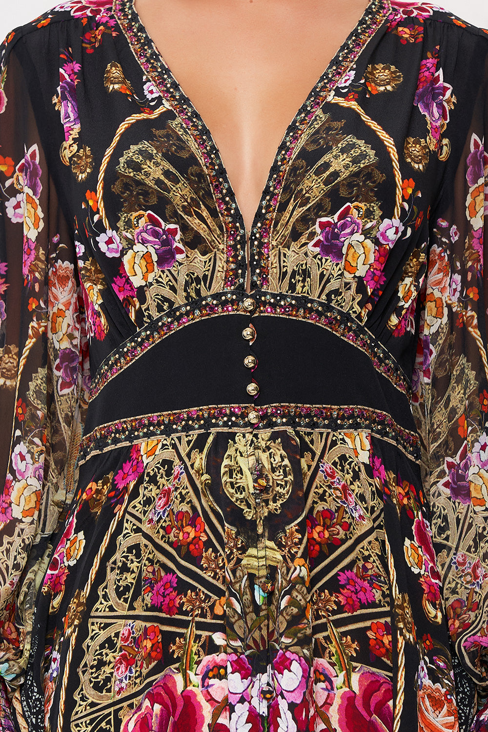 BUTTON DRESS WITH SHAPED WAISTBAND DANCE WITH DUENDE