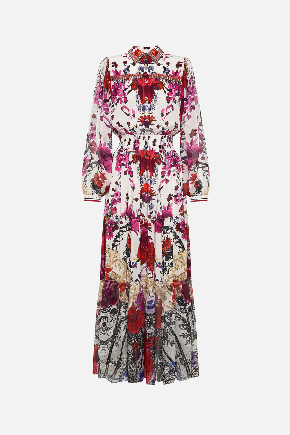 BUTTON THROUGH TIERED DRESS REIGN OF ROSES