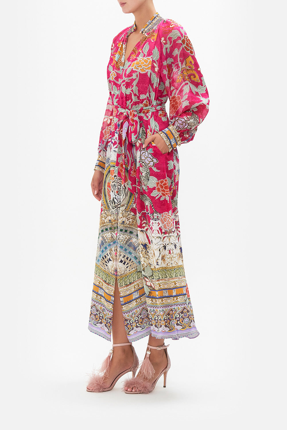 RAGLAN SLEEVE MIDI SHIRT DRESS TASTE OF TWILIGHT