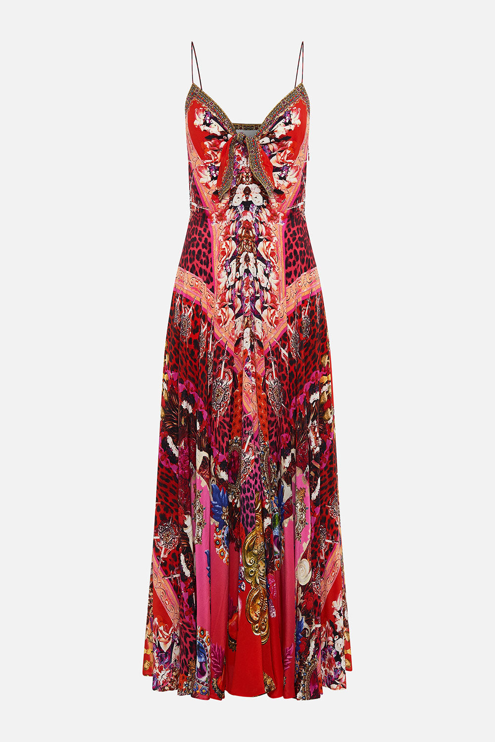 LONG DRESS WITH TIE FRONT ARTESANIA MANIA